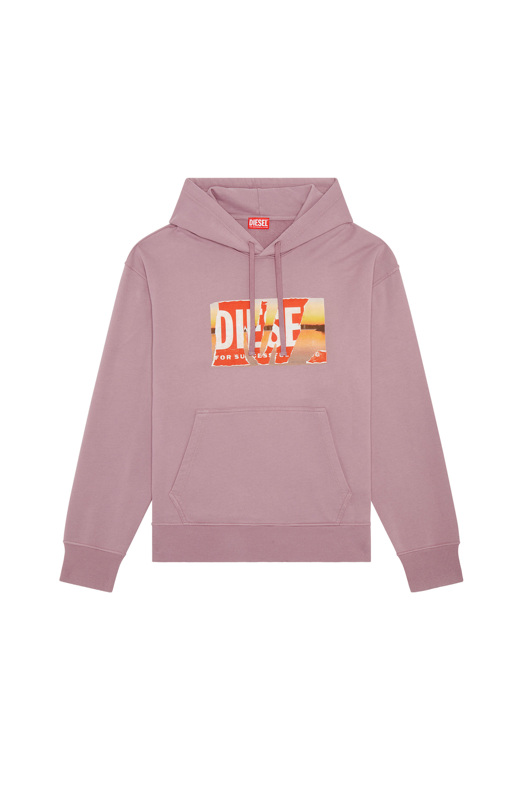 Diesel - S-MACS-HOOD-POFF-L1, Herren XXL-Hoodie mit Peel-Off-Logo in Violett - 2