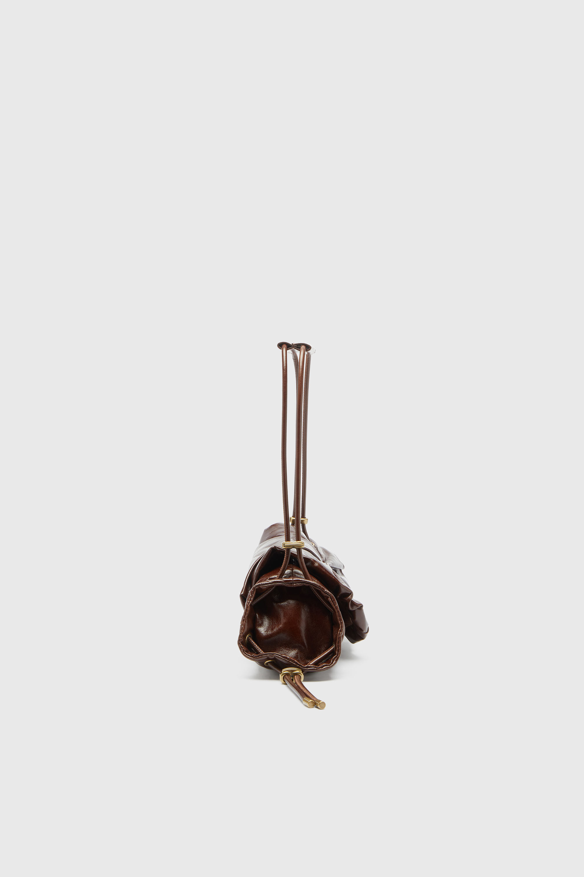Diesel - SCRUNCH-D SHOULDER S, Damen Scrunch-D-Schultertasche aus Knitter-Leder in Braun - 4