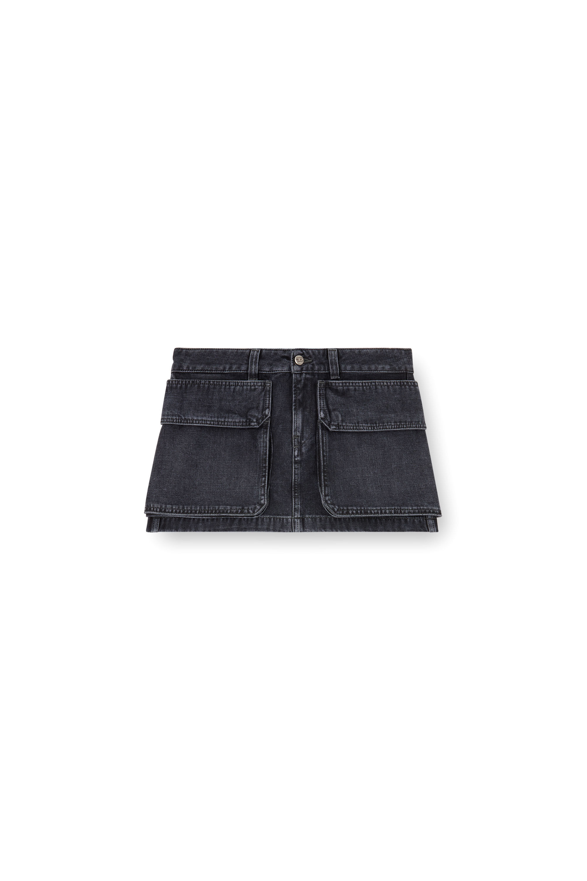 Diesel - DE-TON, Damen Mini-Rock aus Denim in Köperbindung in Schwarz - 2