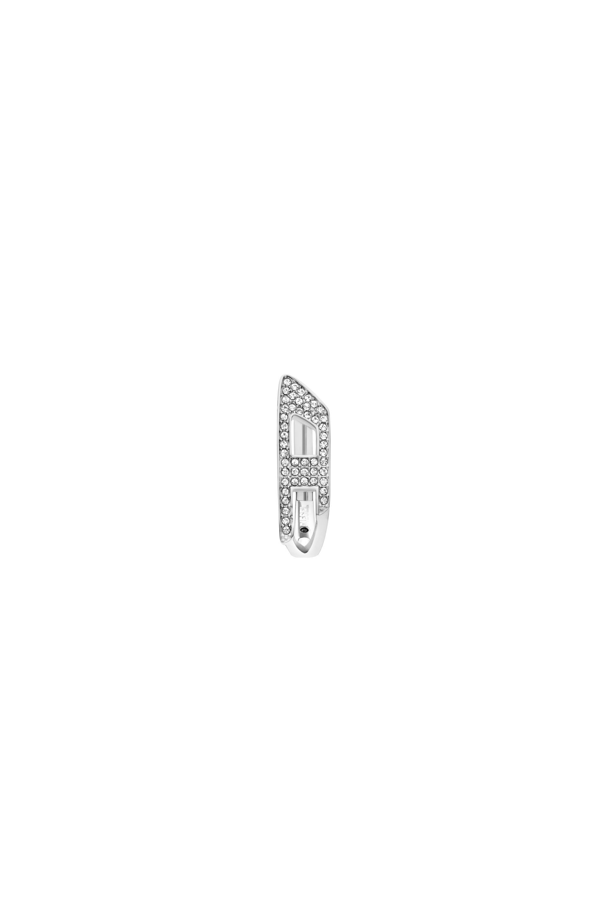 Diesel - DX1628040 JEWELLERY, Unisex Creolenohrring aus Edelstahl mit Glitzereffekt in Silber - 2