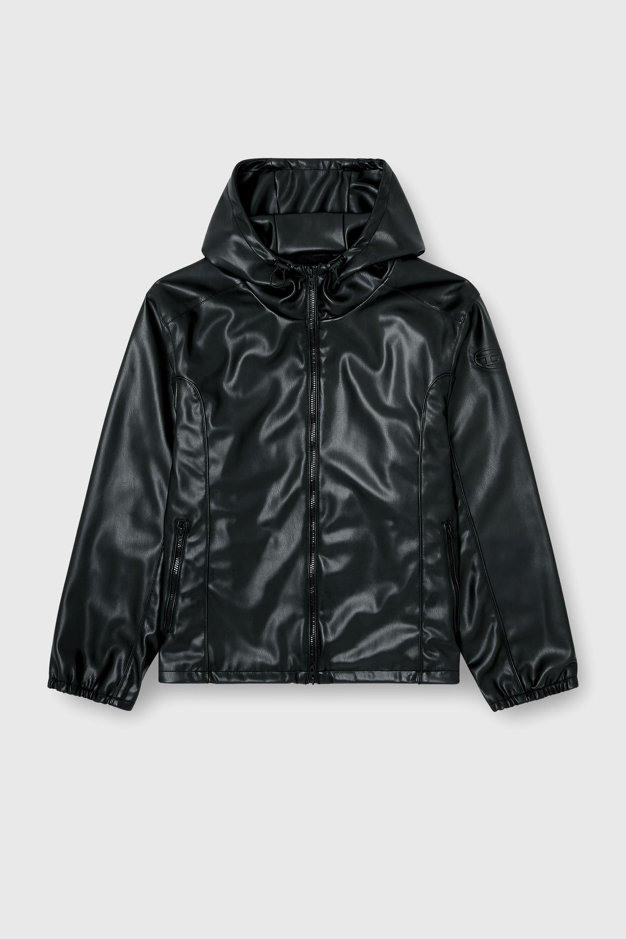 Diesel - J-HIVES-PGBX, Herren Windjacke mit Kapuze aus beschichtetem Stoff in Schwarz - 2
