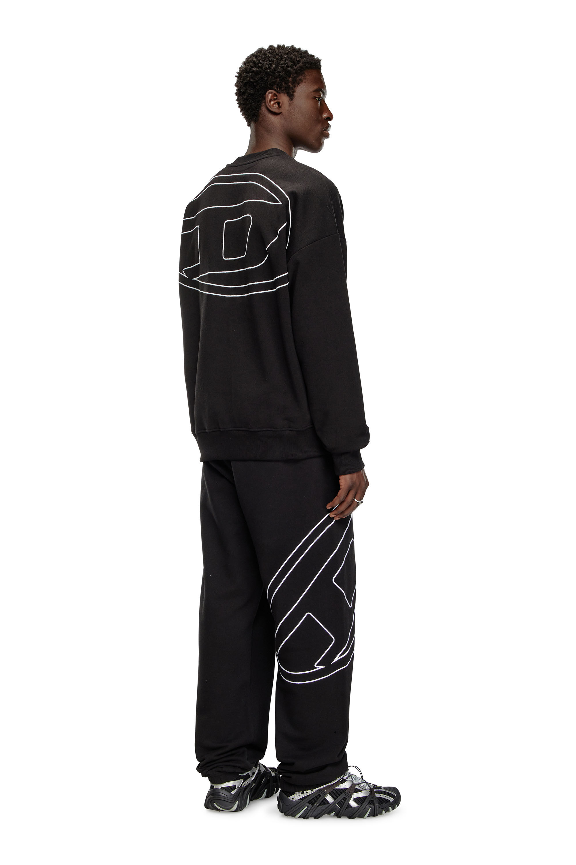 Diesel - S-ROB-MEGOVAL-D, Herren Sweatshirt mit Logo-Stickerei in Schwarz - 1