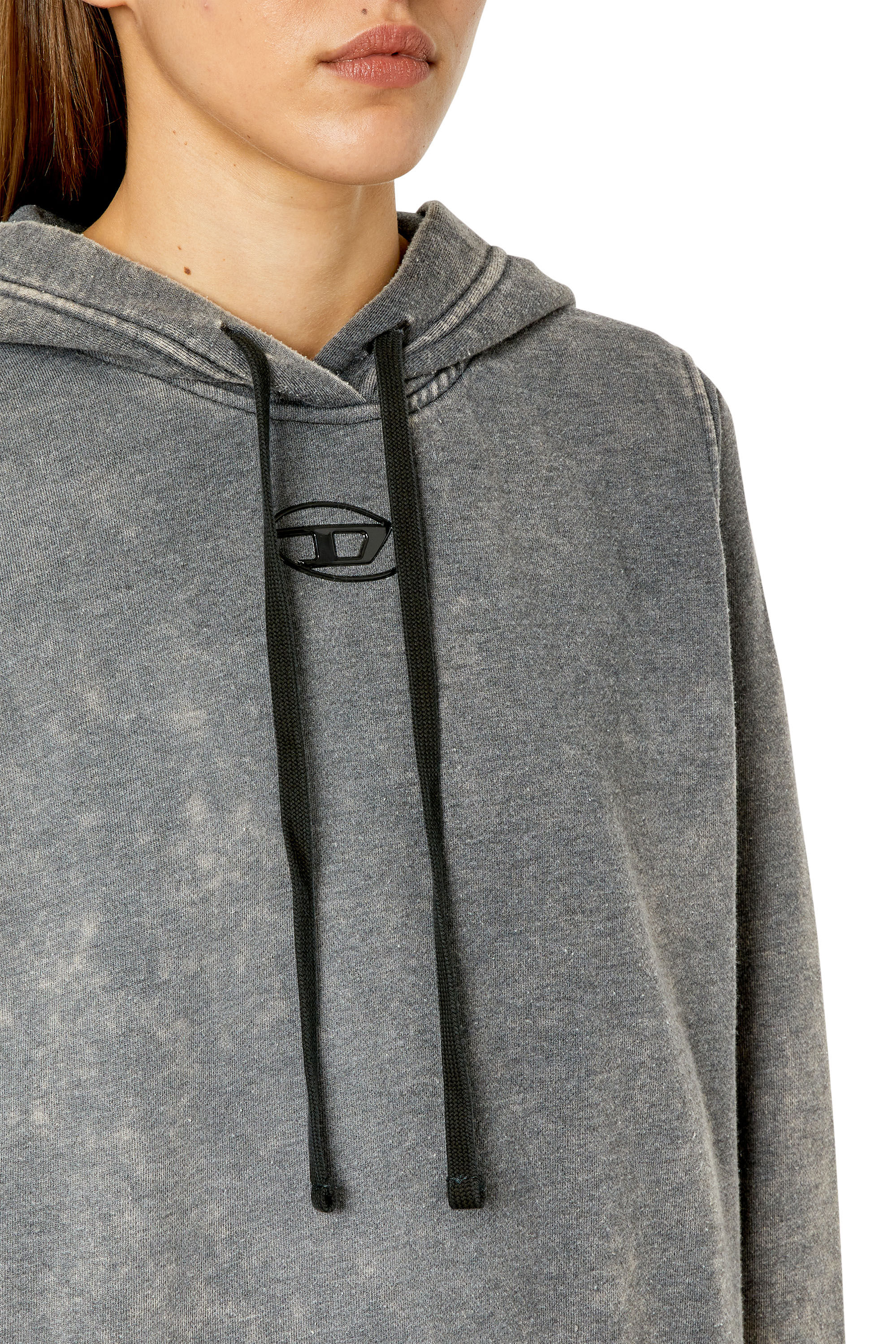 Diesel - F-REGGY-HOOD-G2, Damen Hoodie mit Spritzguss-Logo in Dunkelgrau - 6