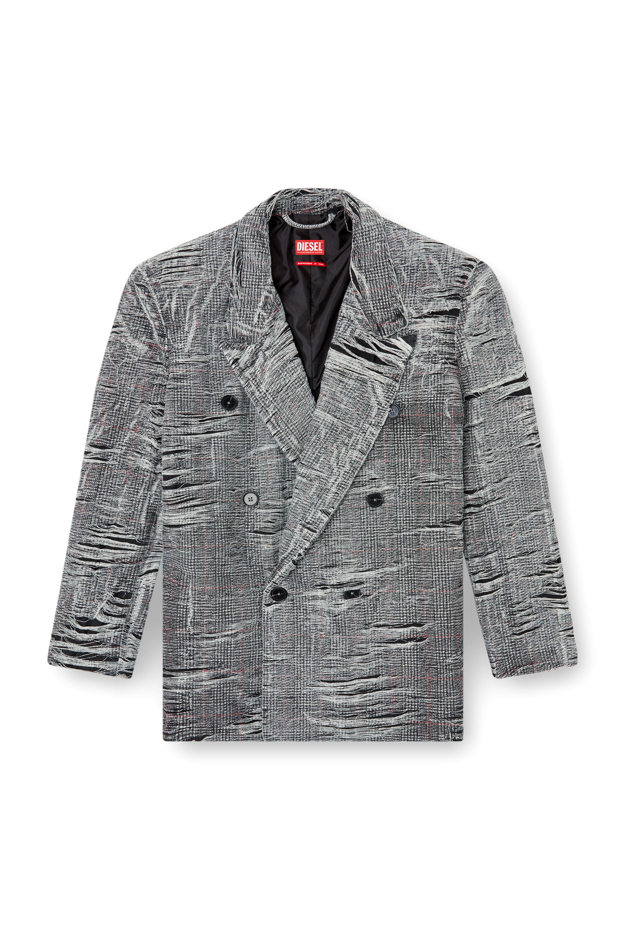 Diesel - D-PEKKA-FSG, Herren Blazer aus vielgetragenem Prince-of-Wales-Denim in Grau - 2
