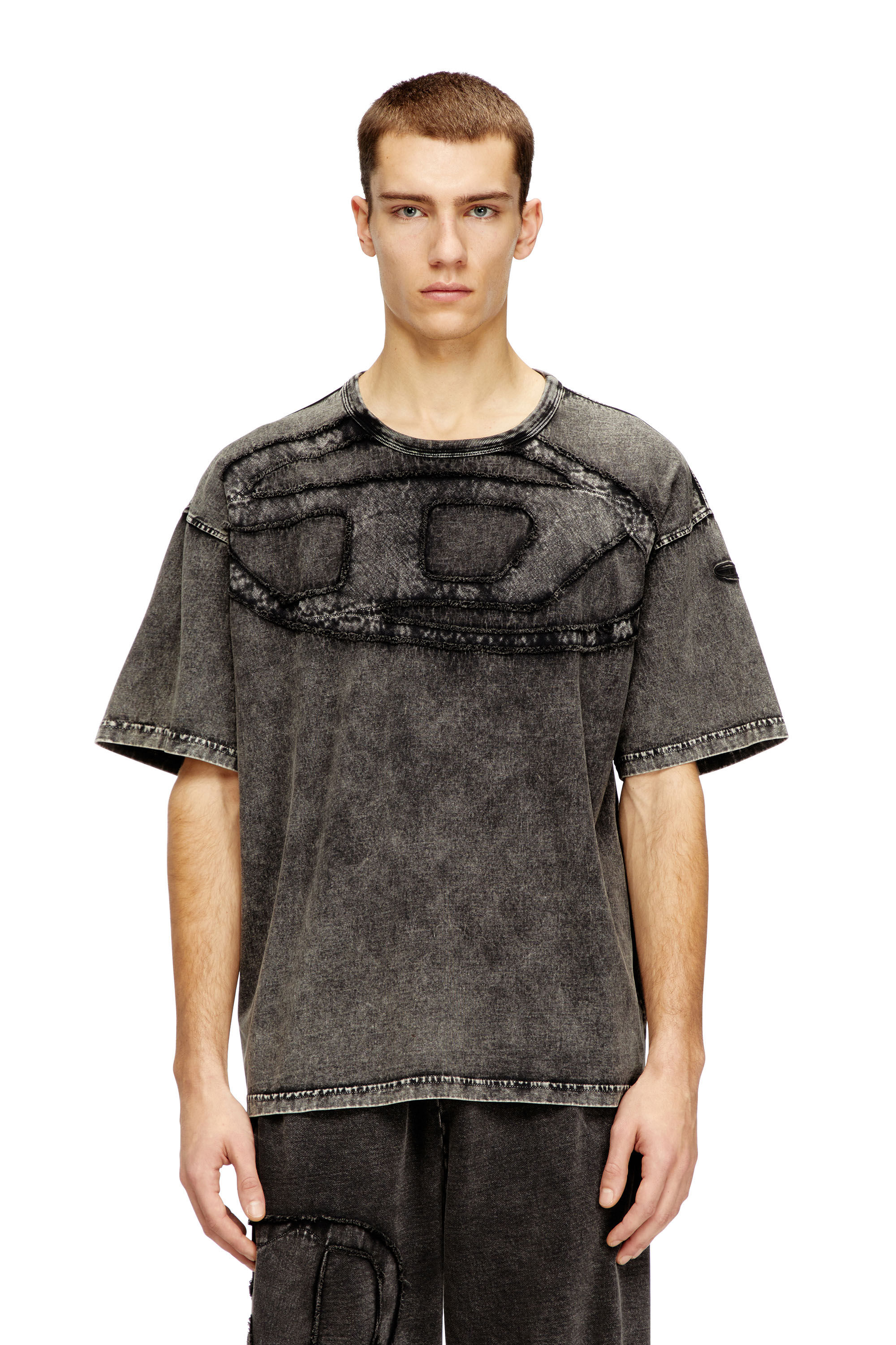 Diesel - T-BOXT-DEN, Herren Lockeres Baumwoll-T-Shirt mit Oval-D-Applikation in Dunkelgrau - 3