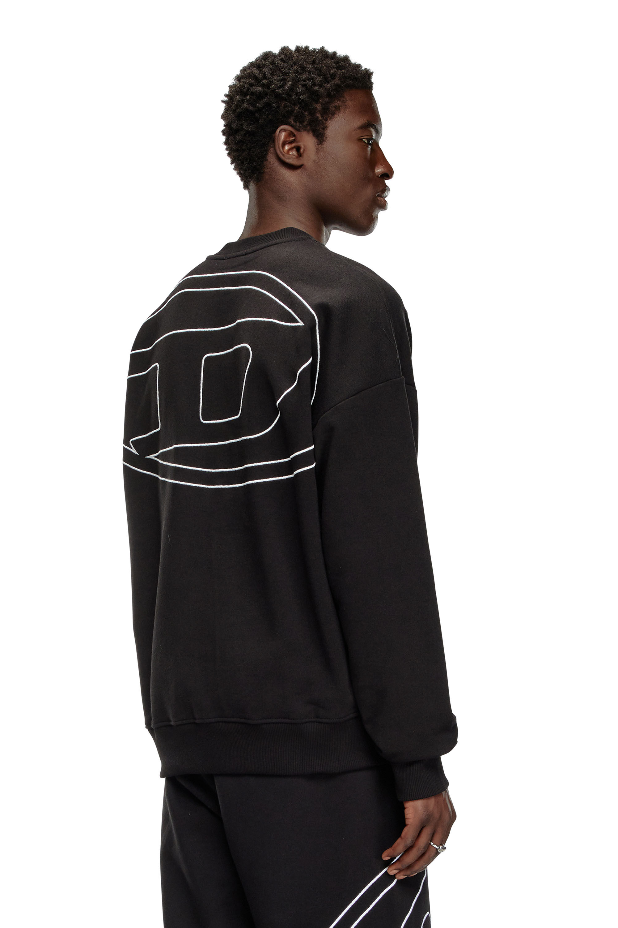 Diesel - S-ROB-MEGOVAL-D, Herren Sweatshirt mit Logo-Stickerei in Schwarz - 3