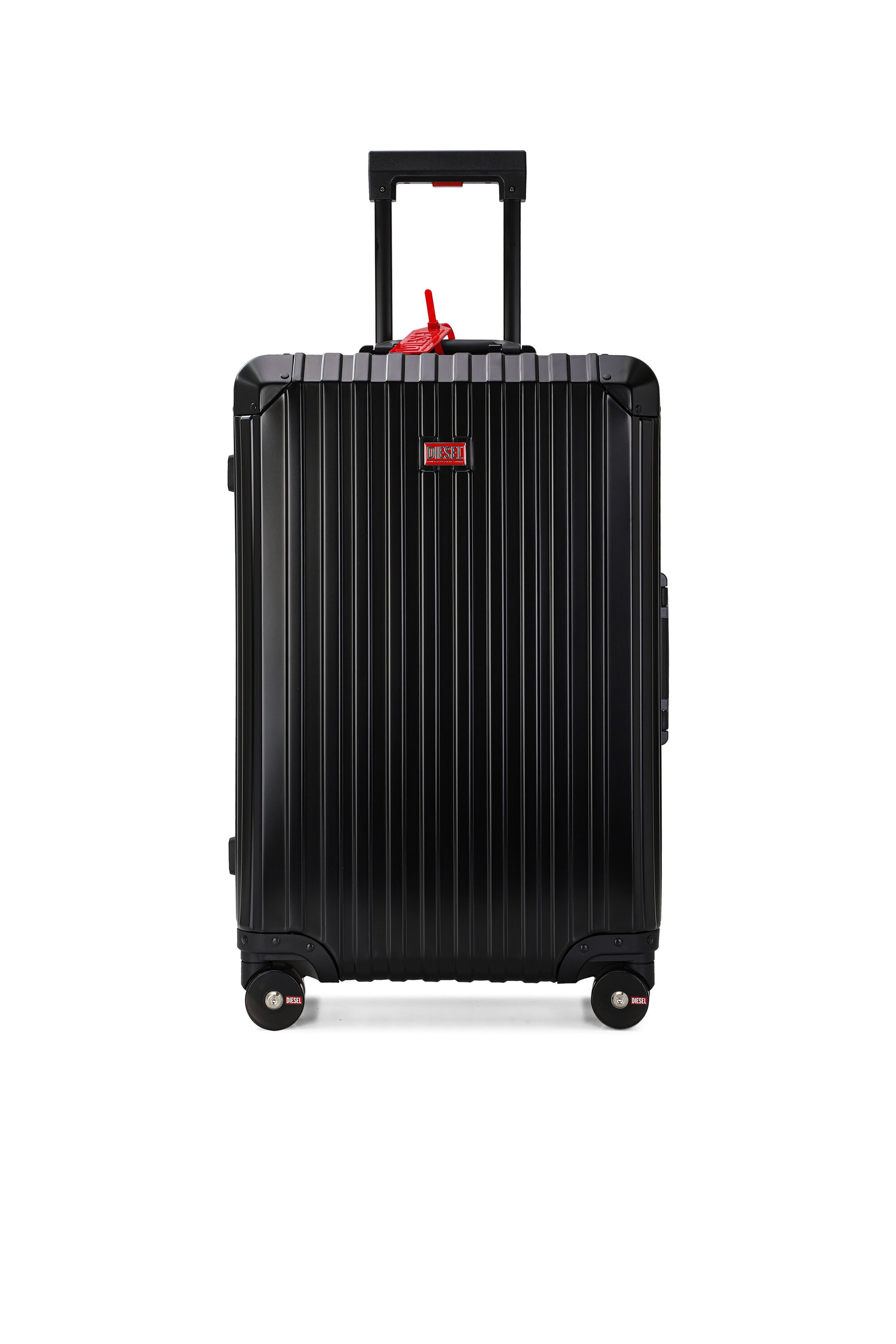 Diesel - DIESEL ALUMINUM TROLLEY- DSL002, Unisex Koffer aus Aluminium Gr&ouml;&szlig;e M in Schwarz - 1