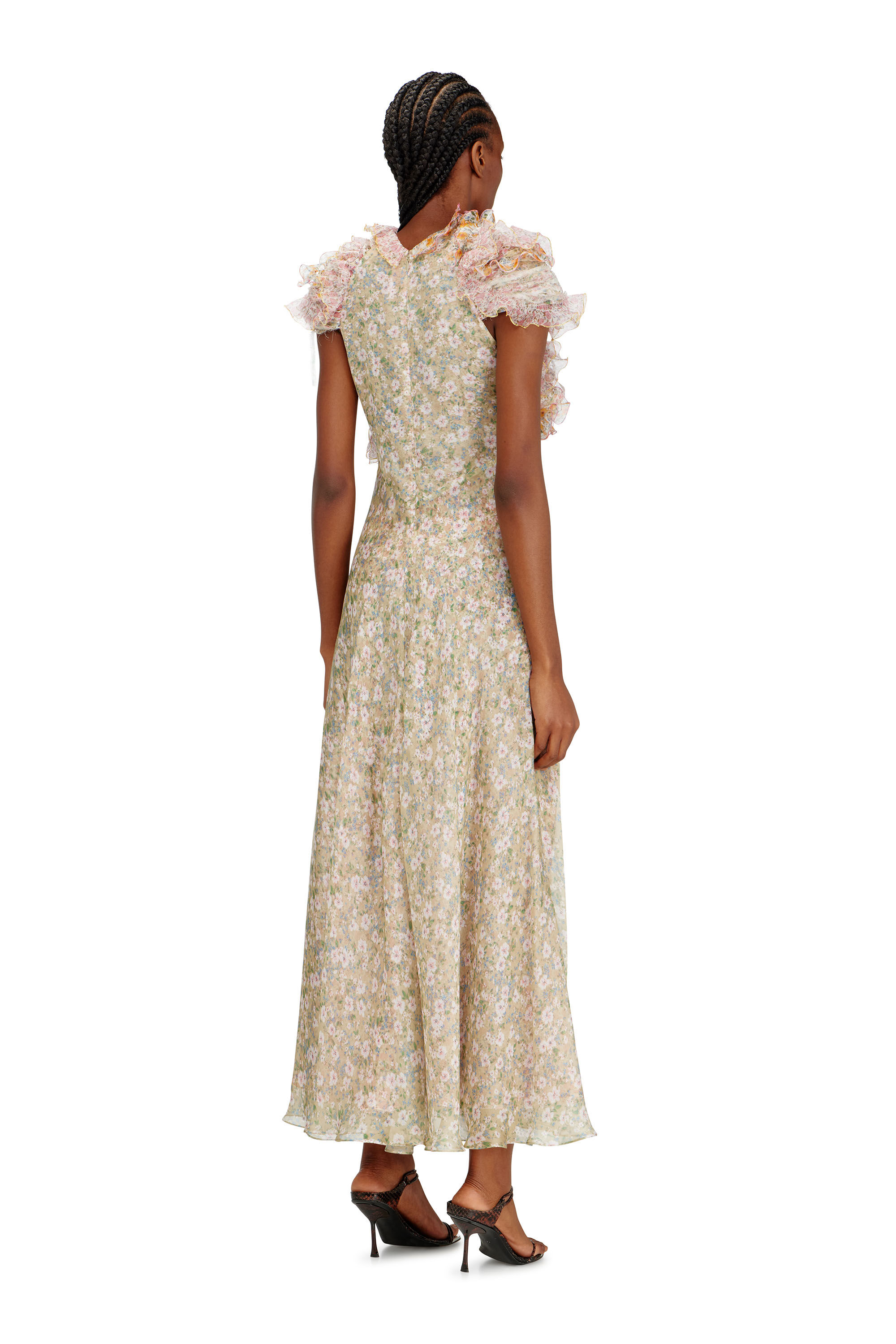 Diesel - D-FIBY, Damen Seidenkleid mit Blumenmuster in Bunt - 4