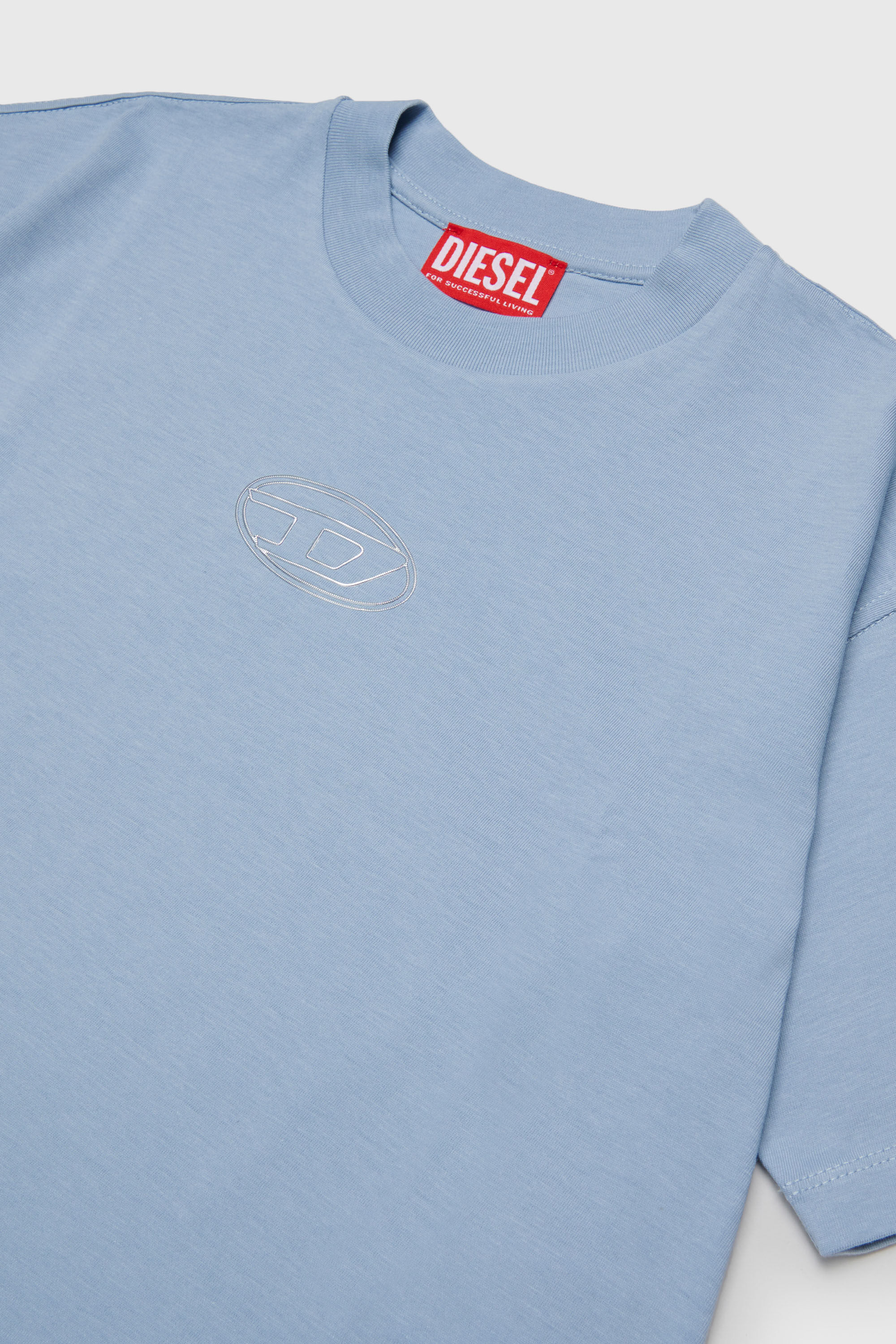 Diesel - TLIXIN, Damen Cropped T-shirt mit Oval D Logo in Hellblau - 3