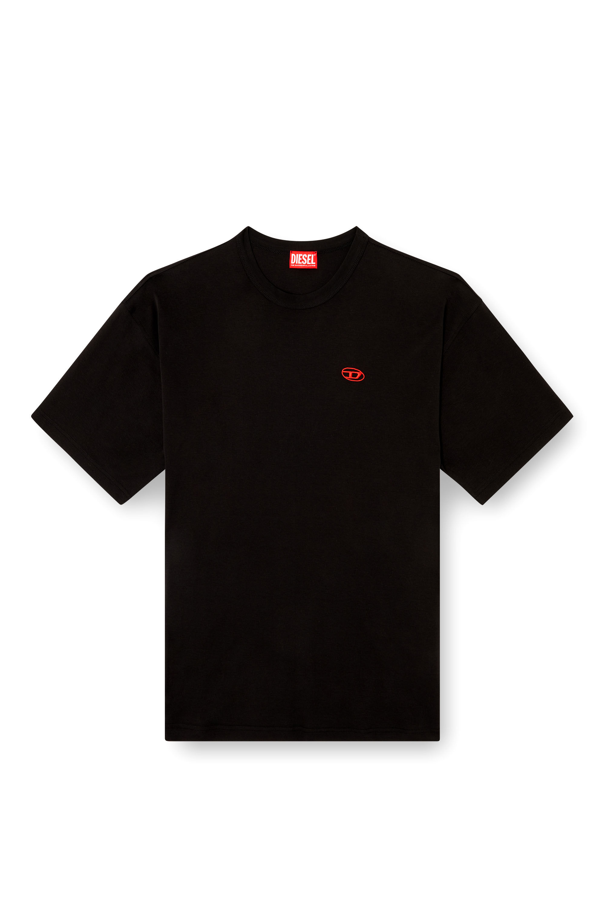 Diesel - T-BOXT-T6, Herren T-Shirt mit rotem Oval D in Schwarz - 2