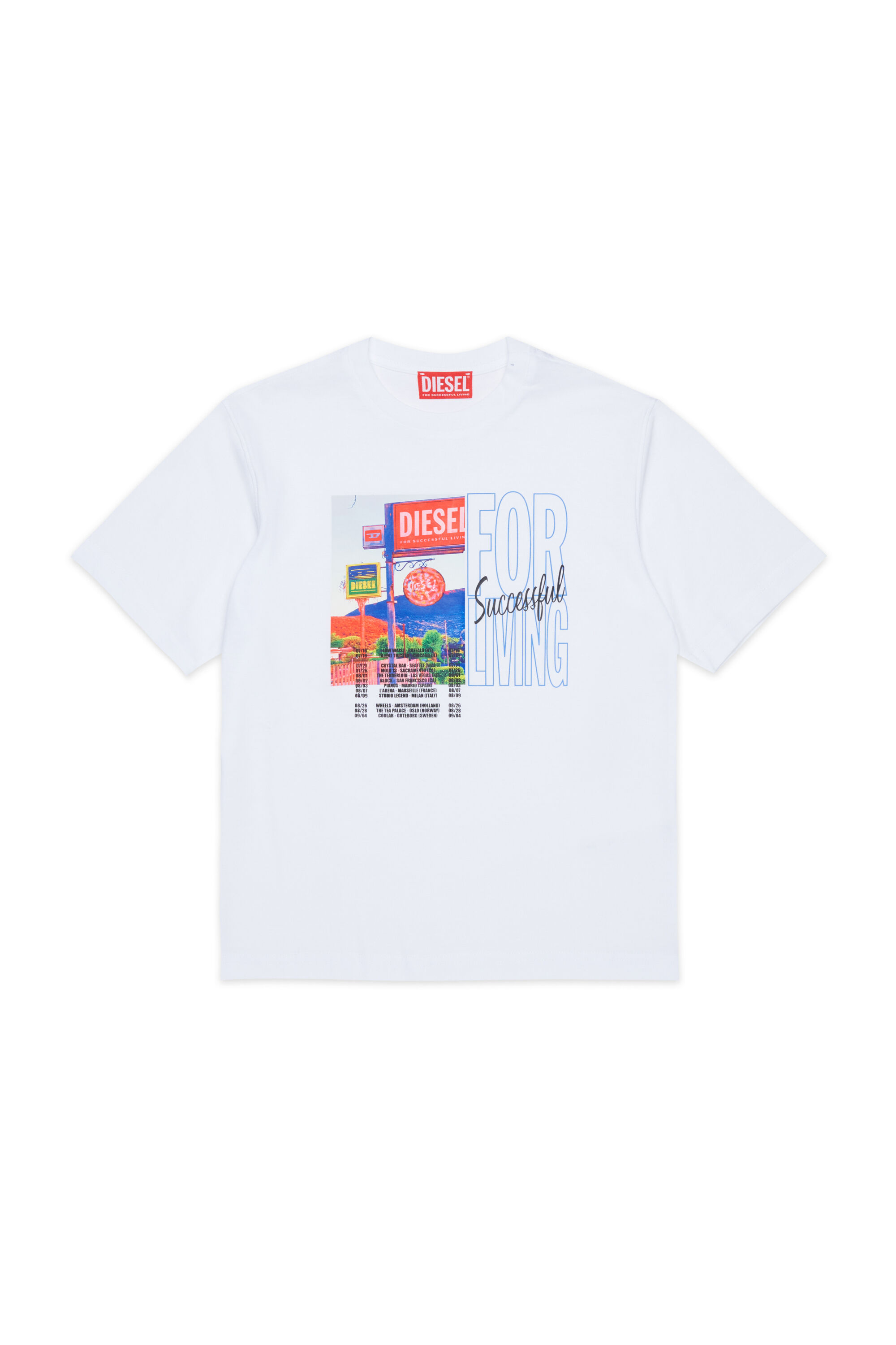 Diesel - TFOR OVER, Herren Baumwoll-T-Shirt mit photo print in Wei&szlig; - 1
