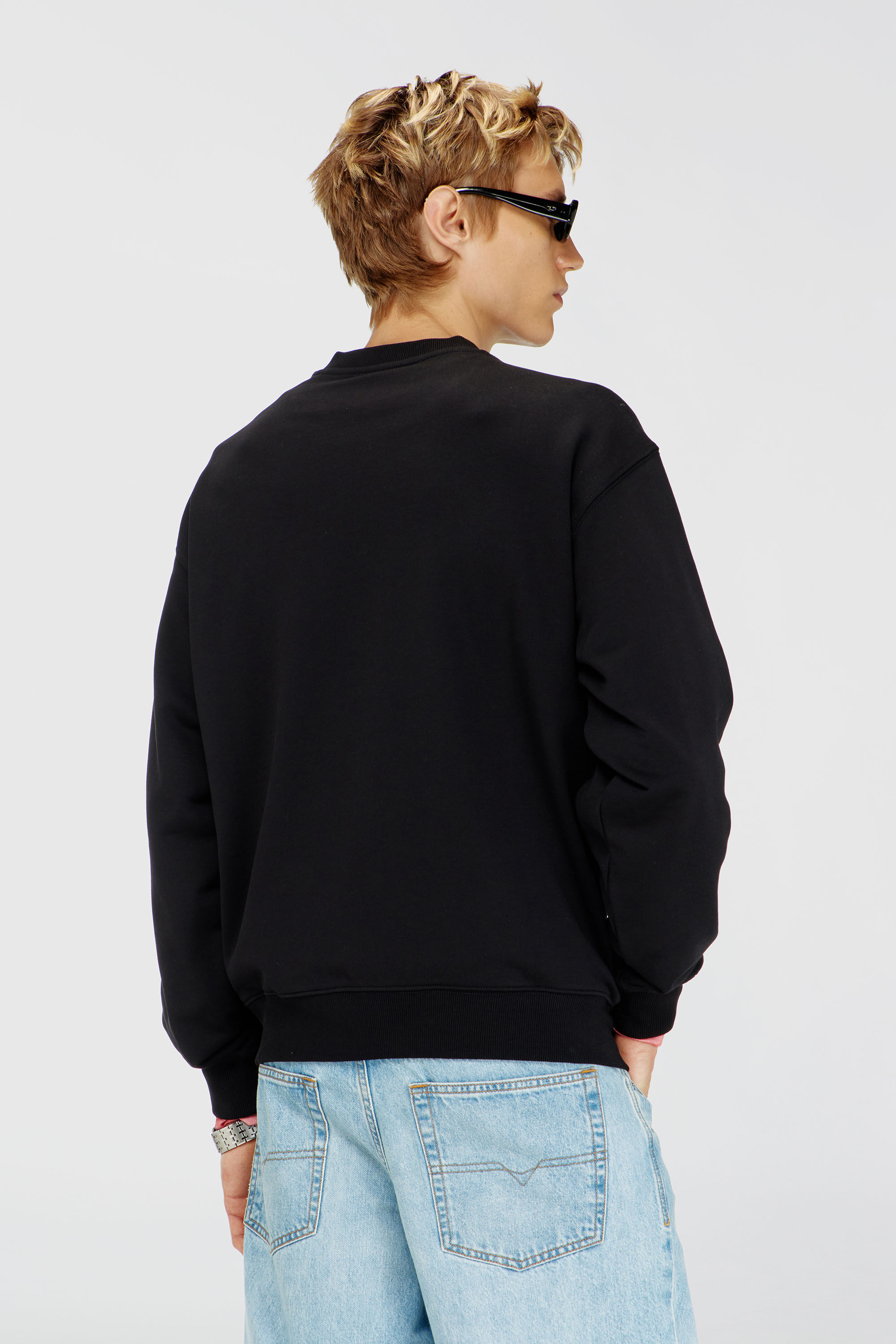 Diesel - S-LUK-R-FEN-T92, Herren Sweatshirt aus Baumwolle mit Grafikprint in Schwarz - 4
