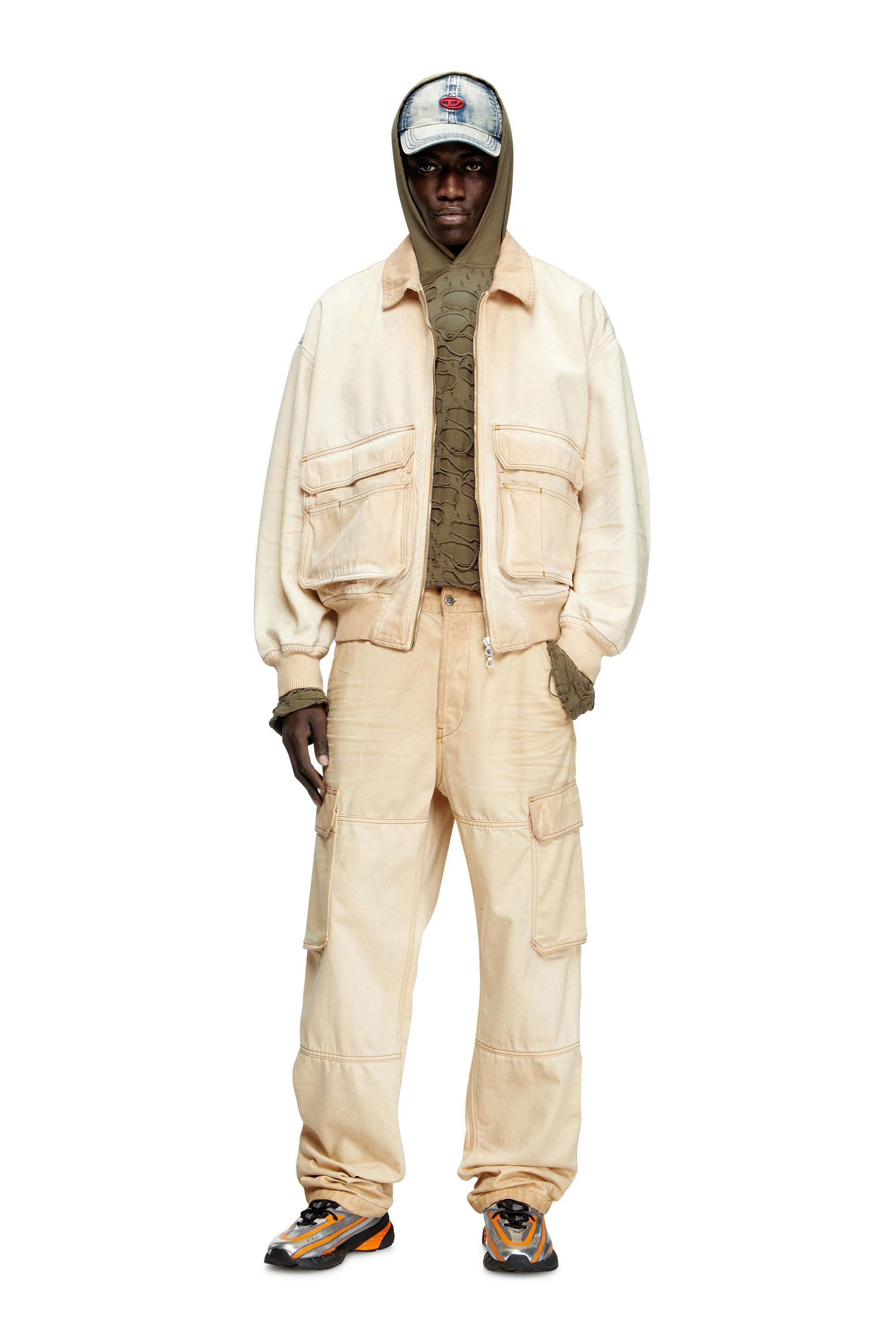 Diesel - D-KURZ, Unisex Jacke aus Denim in Köperbindung in Beige - 1