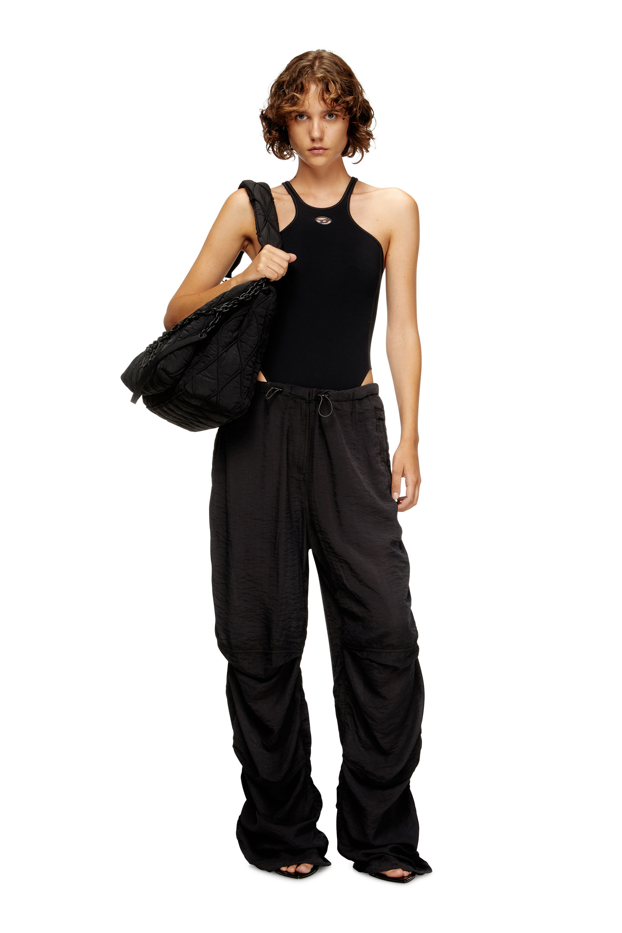 Diesel - CHRISTIE-UTLT, Damen Stretch-Bodysuit mit Oval D-Detail in Schwarz - 5