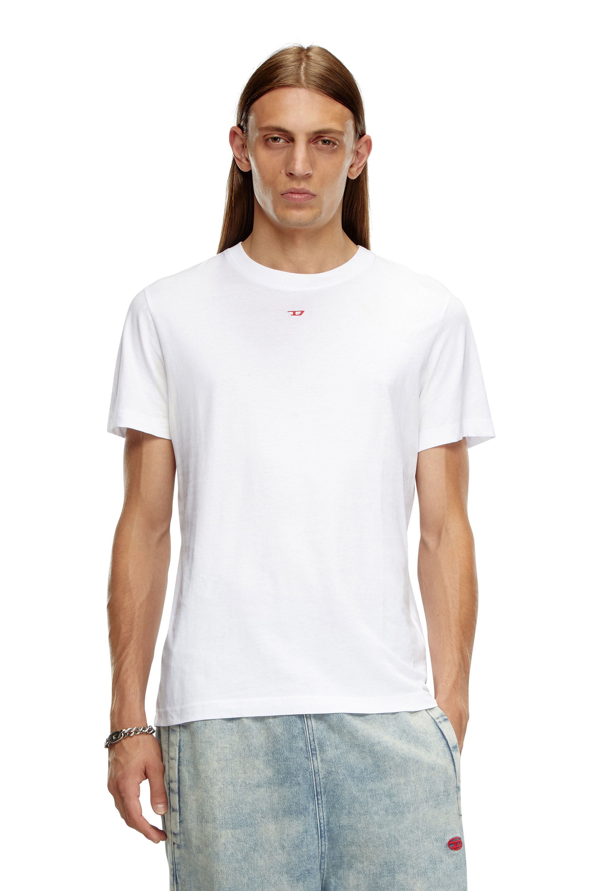 Diesel - T-DIEGOR-D, Herren T-Shirt mit D-Patch in Weiß - 3