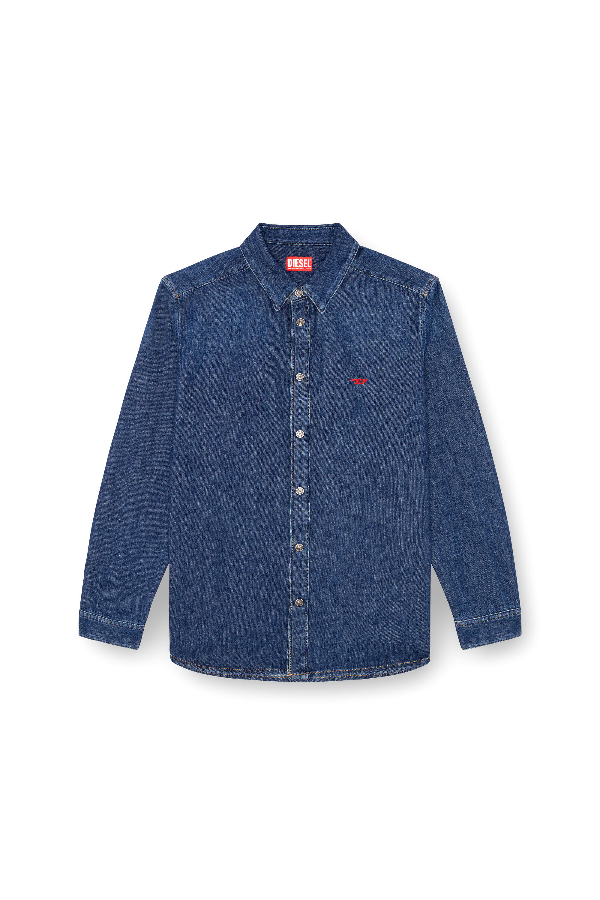 Diesel - D-SIMPLY, Man's Shirt in denim in Dark Blue - 2