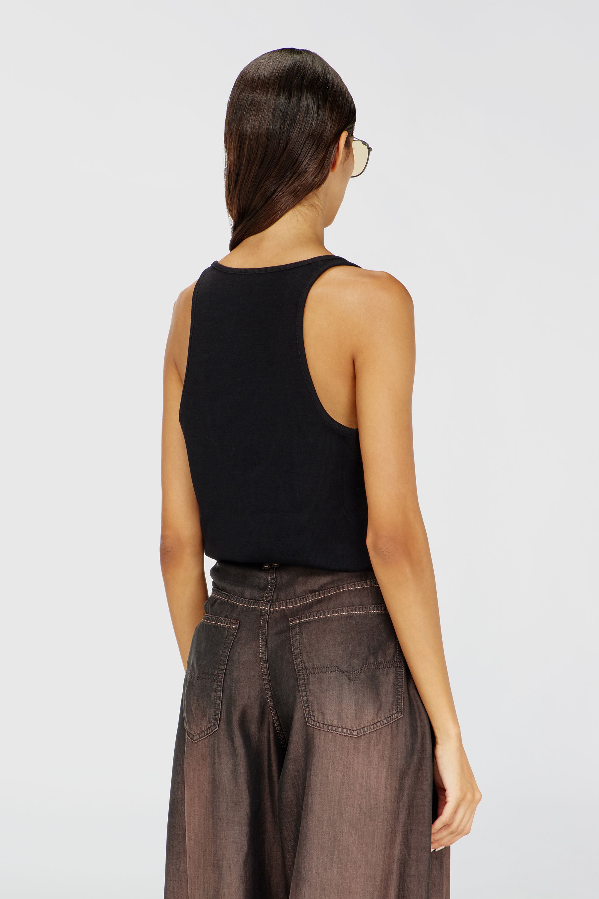 Diesel - T-IPSYA-LKDS, Damen Geripptes Tanktop mit Oval D in Schwarz - 4