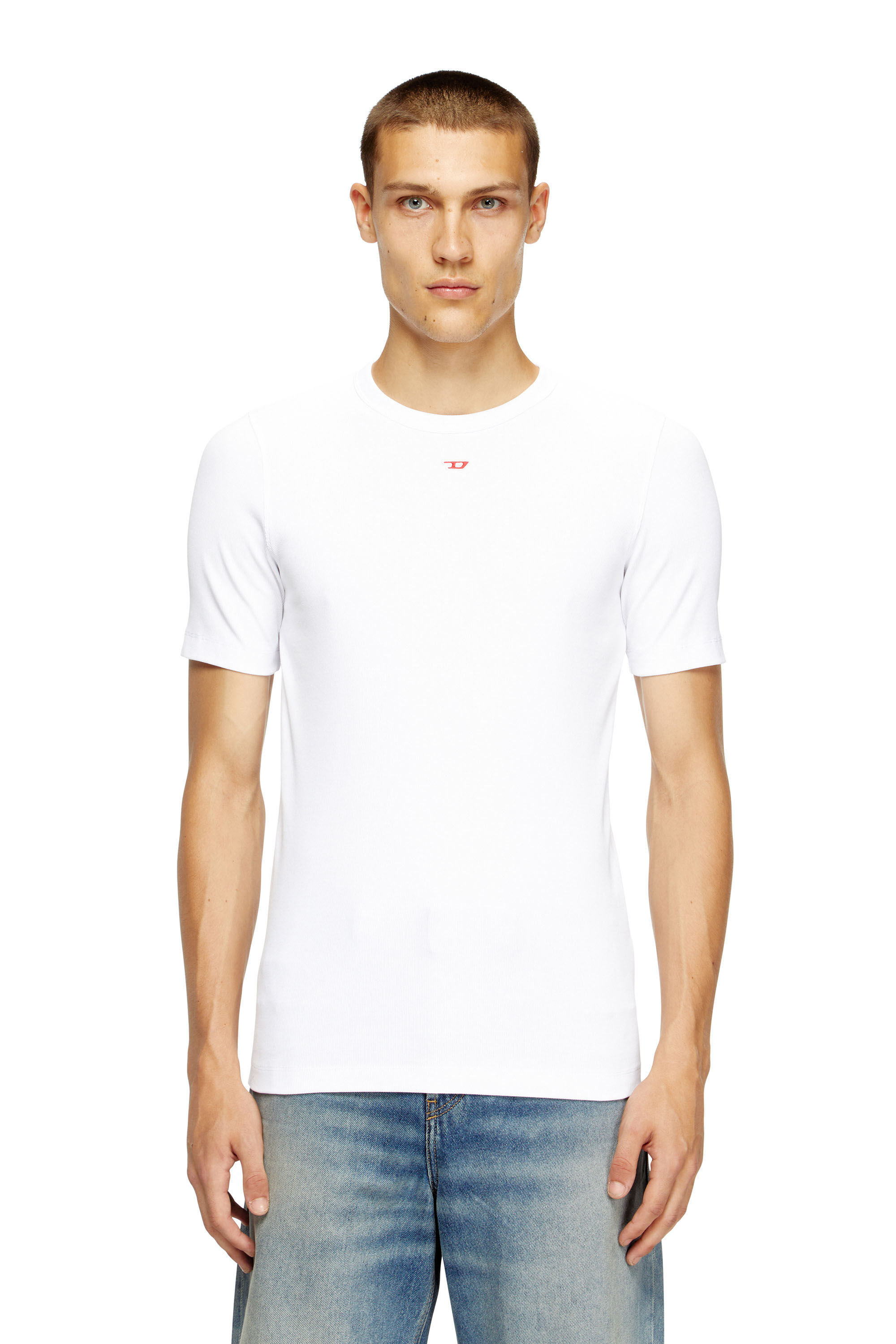 Diesel - D-RIBBER-N, Herren T-Shirt mit D-Patch in Weiß - 3