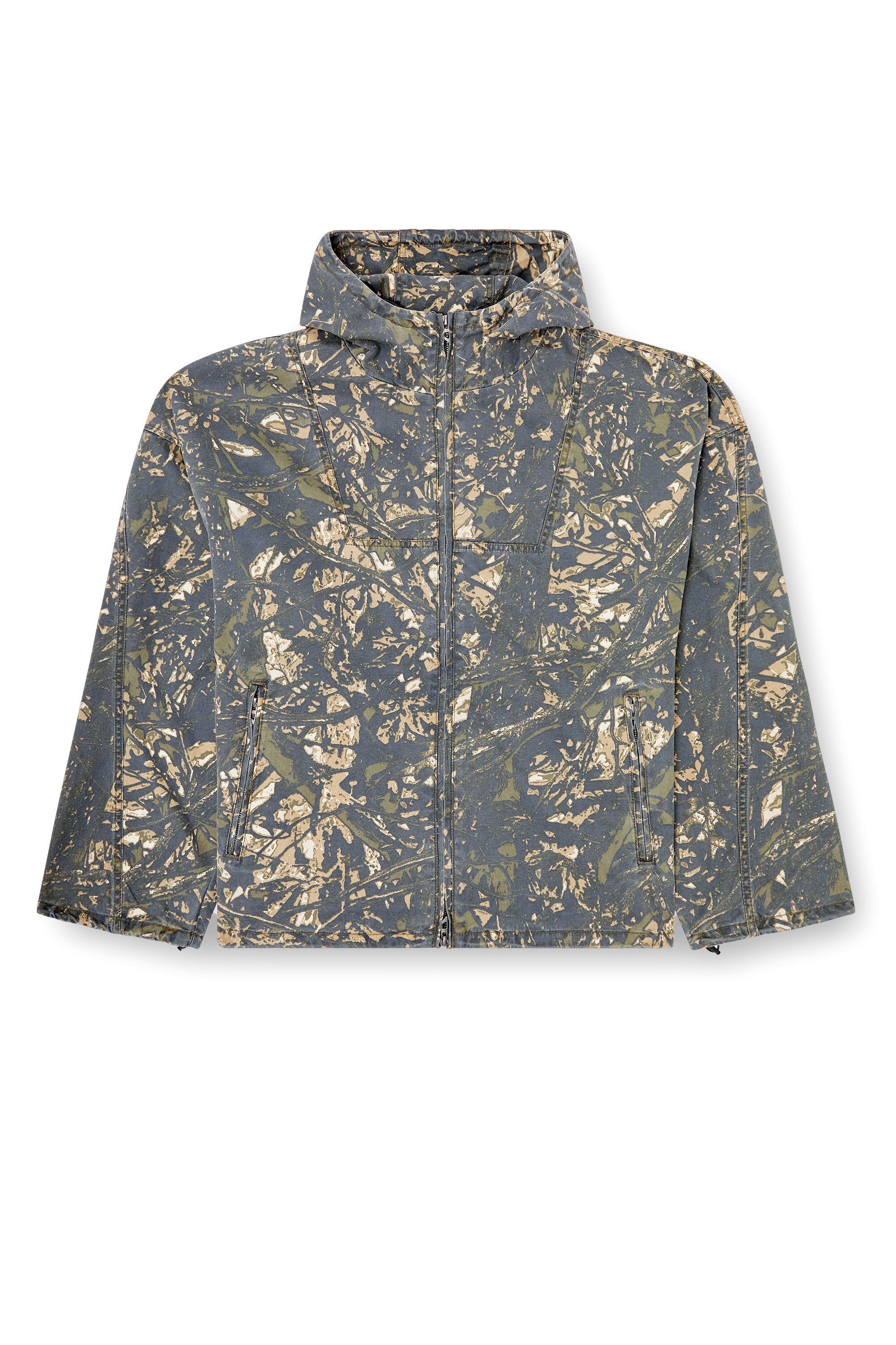 Diesel - J-LINT, Herren Jacke mit Kapuze und Camouflage-Print in Grün/Braun - 2