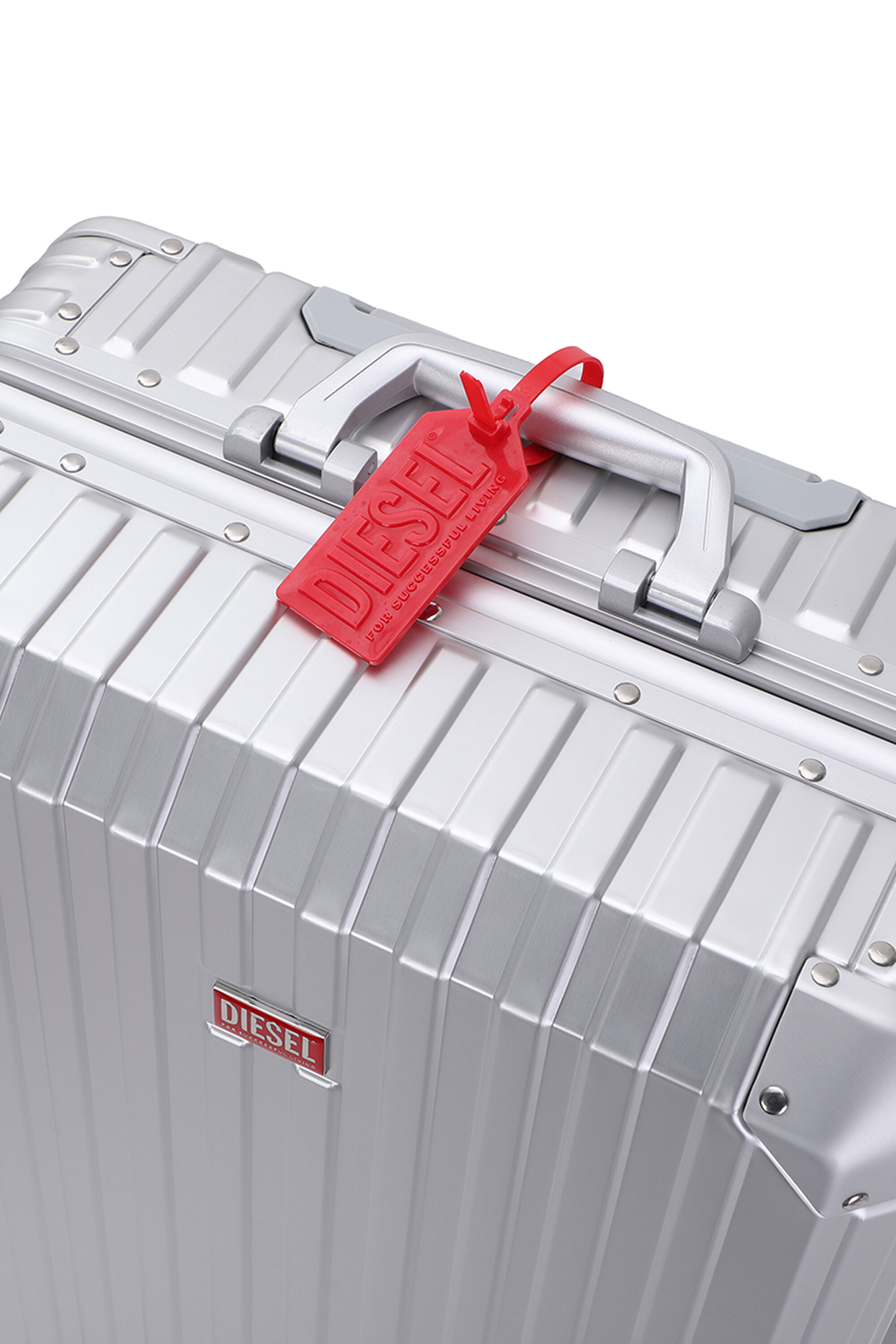 Diesel - DIESEL ALUMINUM TROLLEY- DSL002, Unisex Koffer aus Aluminium Gr&ouml;&szlig;e M in Silber - 6