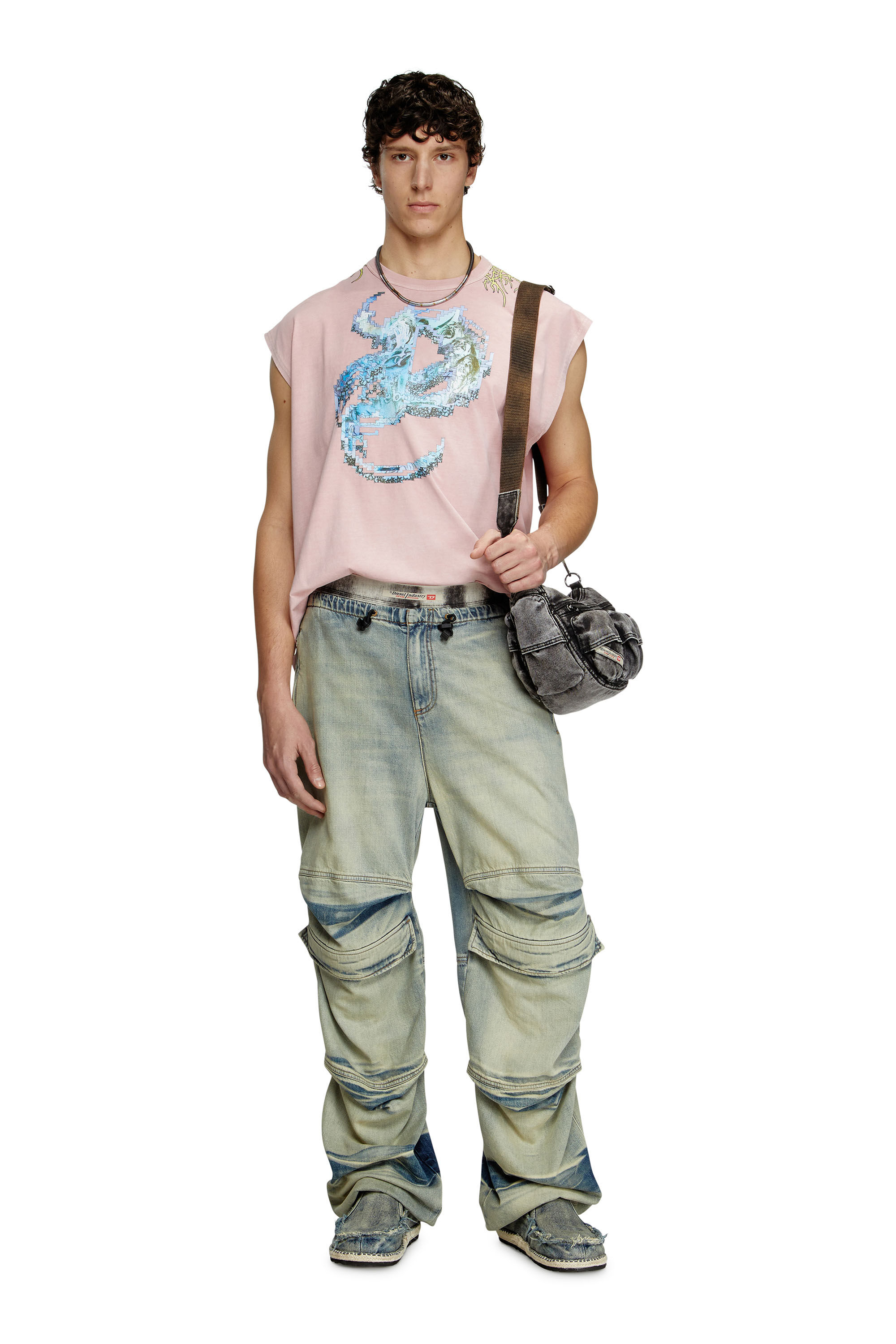 Diesel - T-BOXT-SL-R1, Herren Tanktop mit Tattoo-Grafiken in Rosa - 1