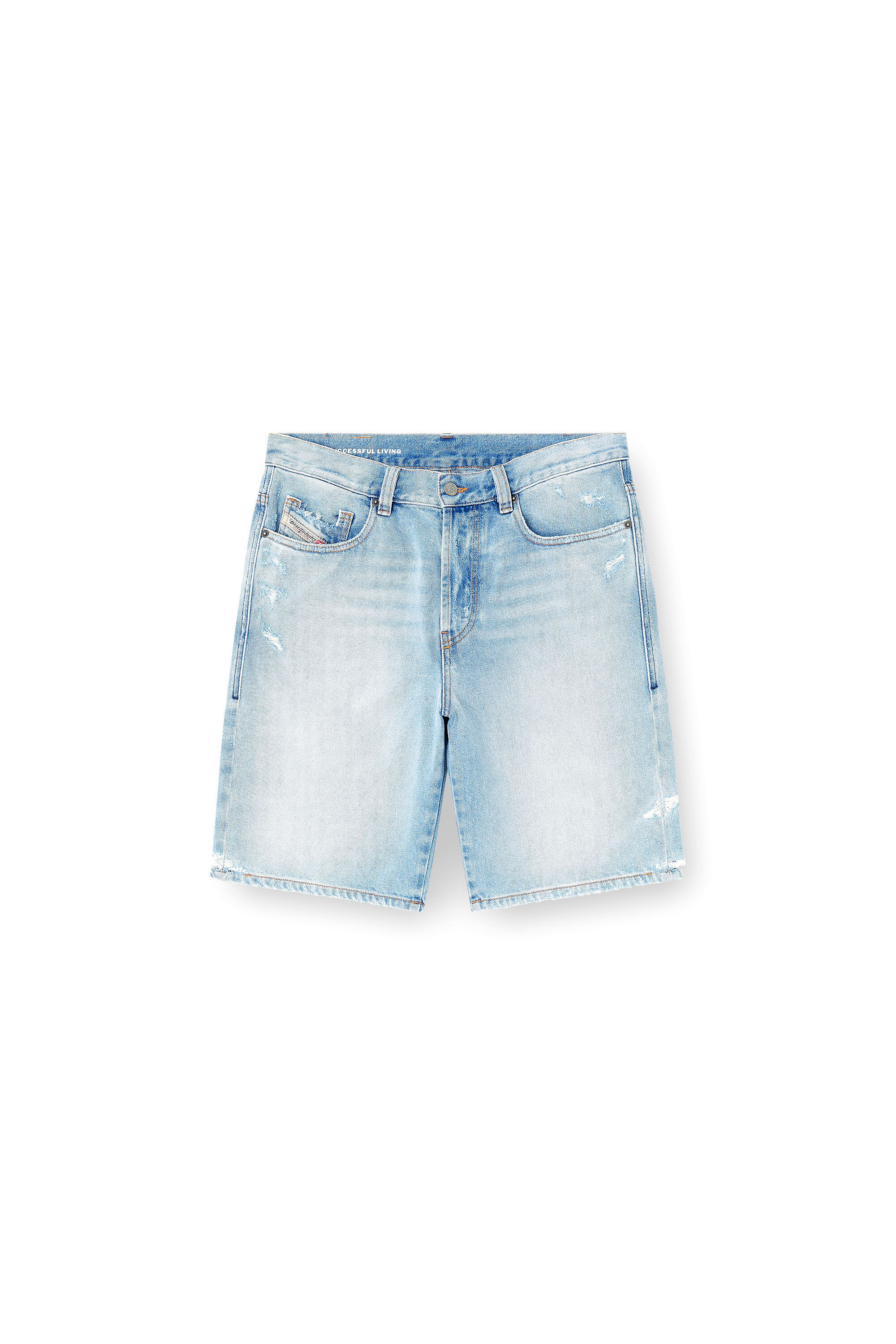 Diesel - REGULAR-SHORT, Herren Shorts aus Destroyed-Denim in Hellblau - 2