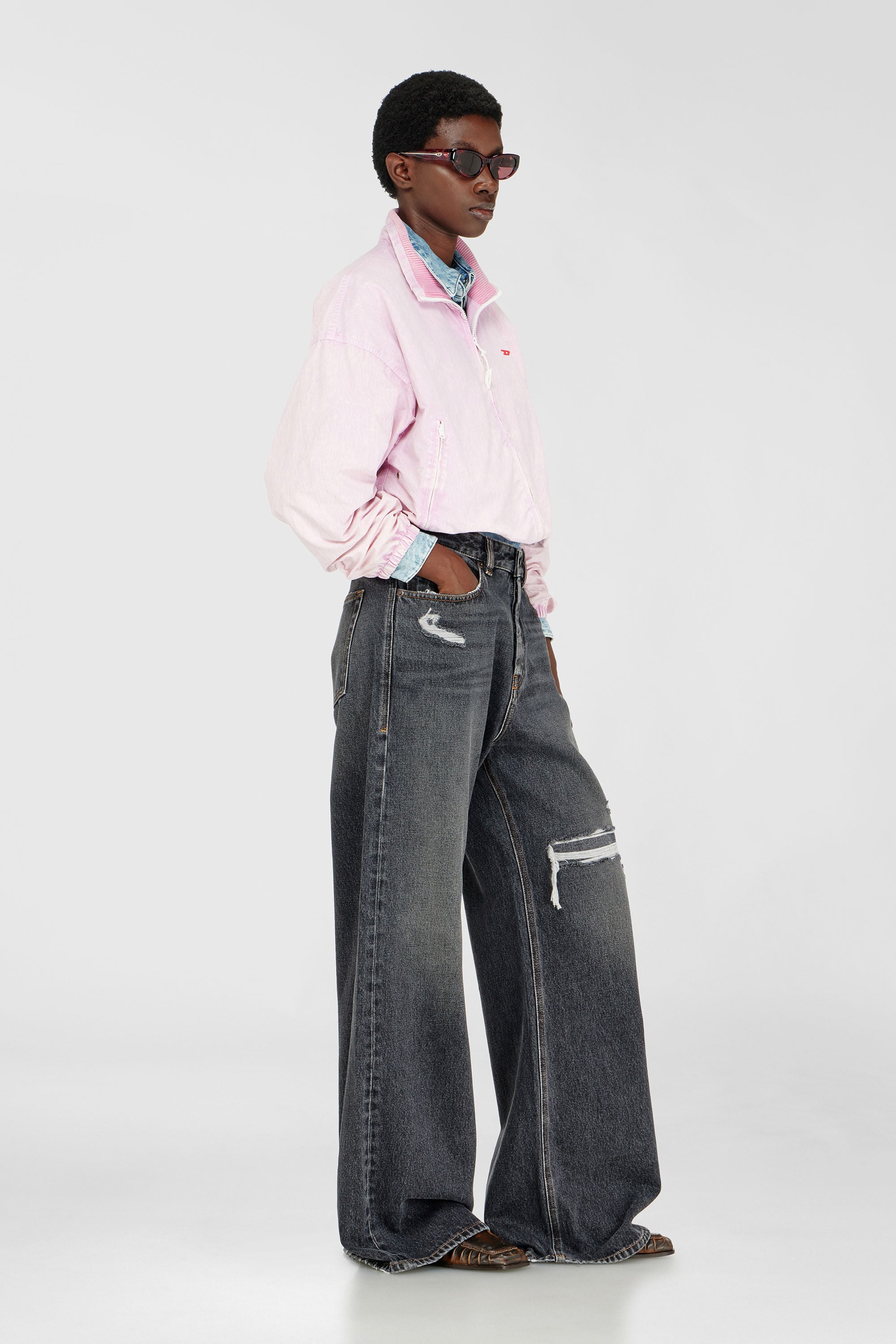 Diesel - Unisex Relaxed Jeans 1996 D-Sire 007F6, Schwarz/Dunkelgrau - 2