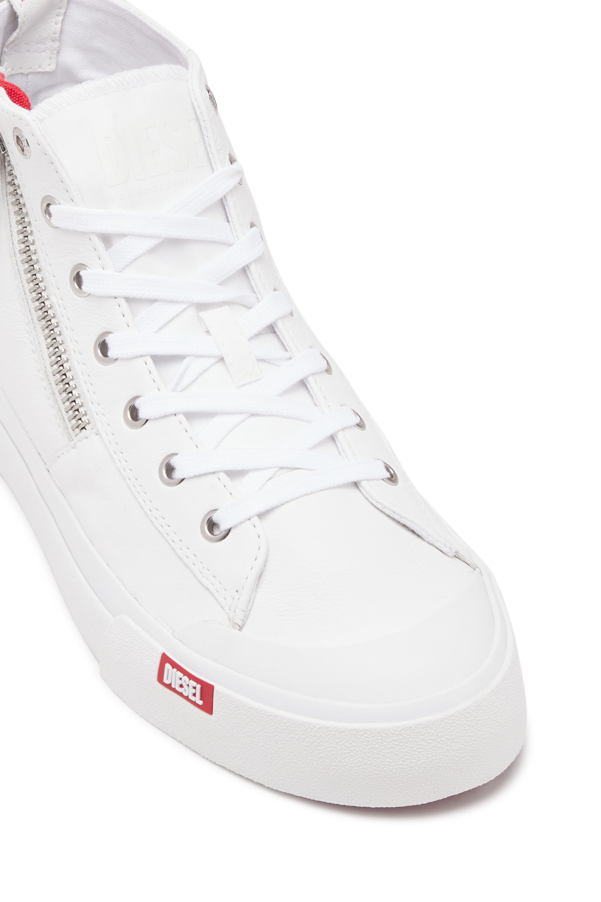 Herren S Athos Zip High Top Sneakers aus Premium Leder Weiss Diesel
