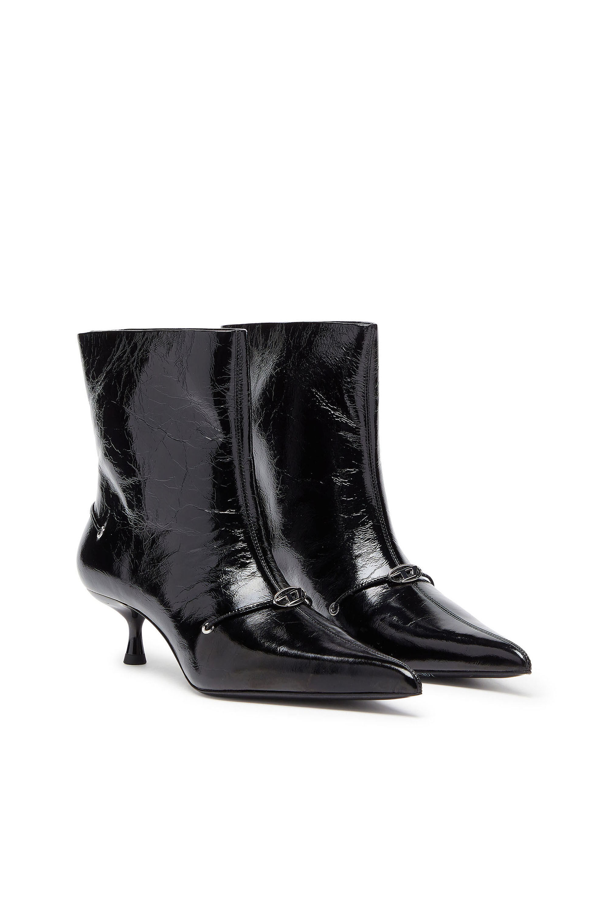 Diesel - D-JEWELS  40 TUBE, Damen D-Ten&Half - Stiefeletten aus Lackleder in Schwarz - 2