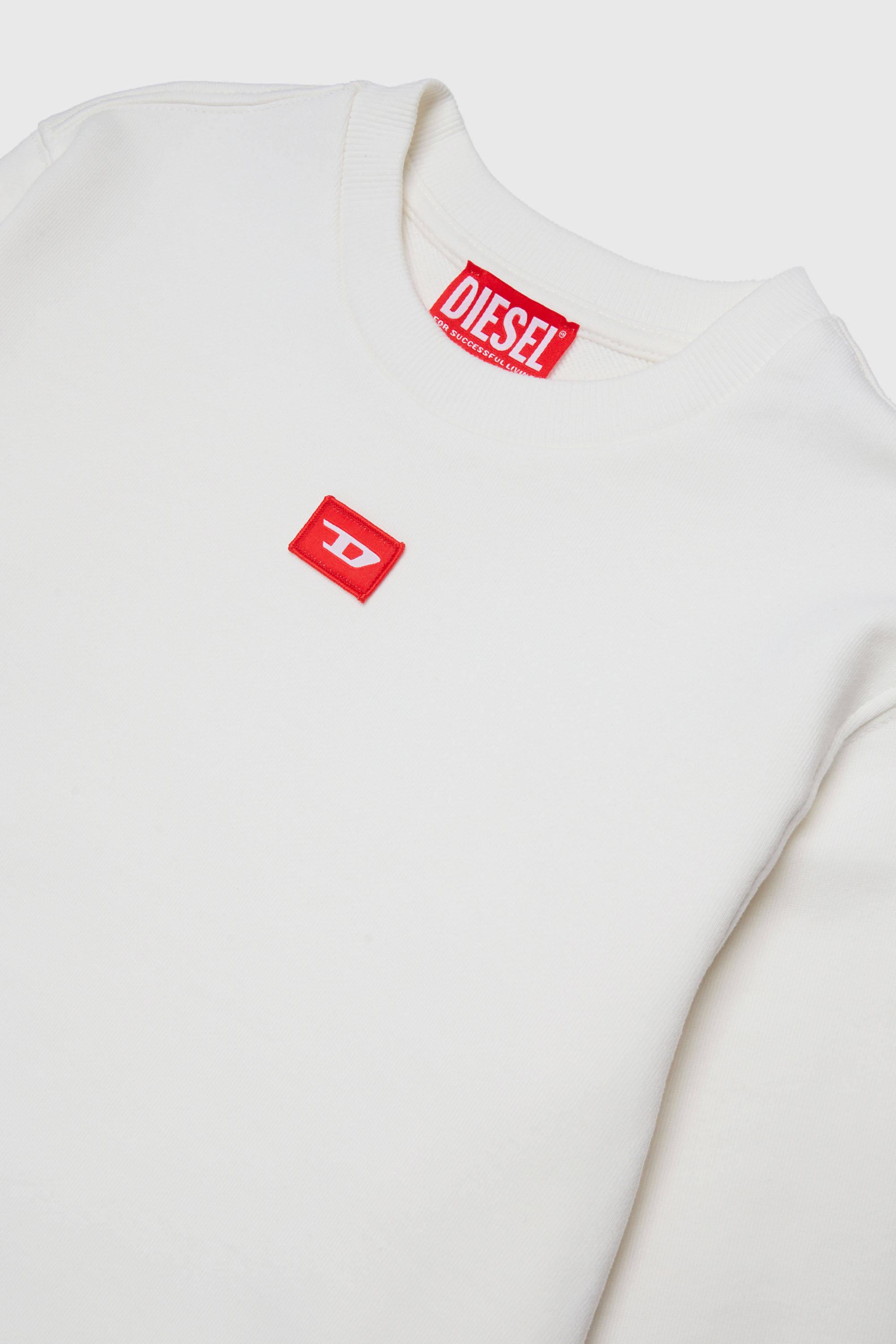 Diesel - SXGIN OVER, Unisex Sweatshirt mit kleinem Logo-Aufn&auml;her in Wei&szlig; - 3