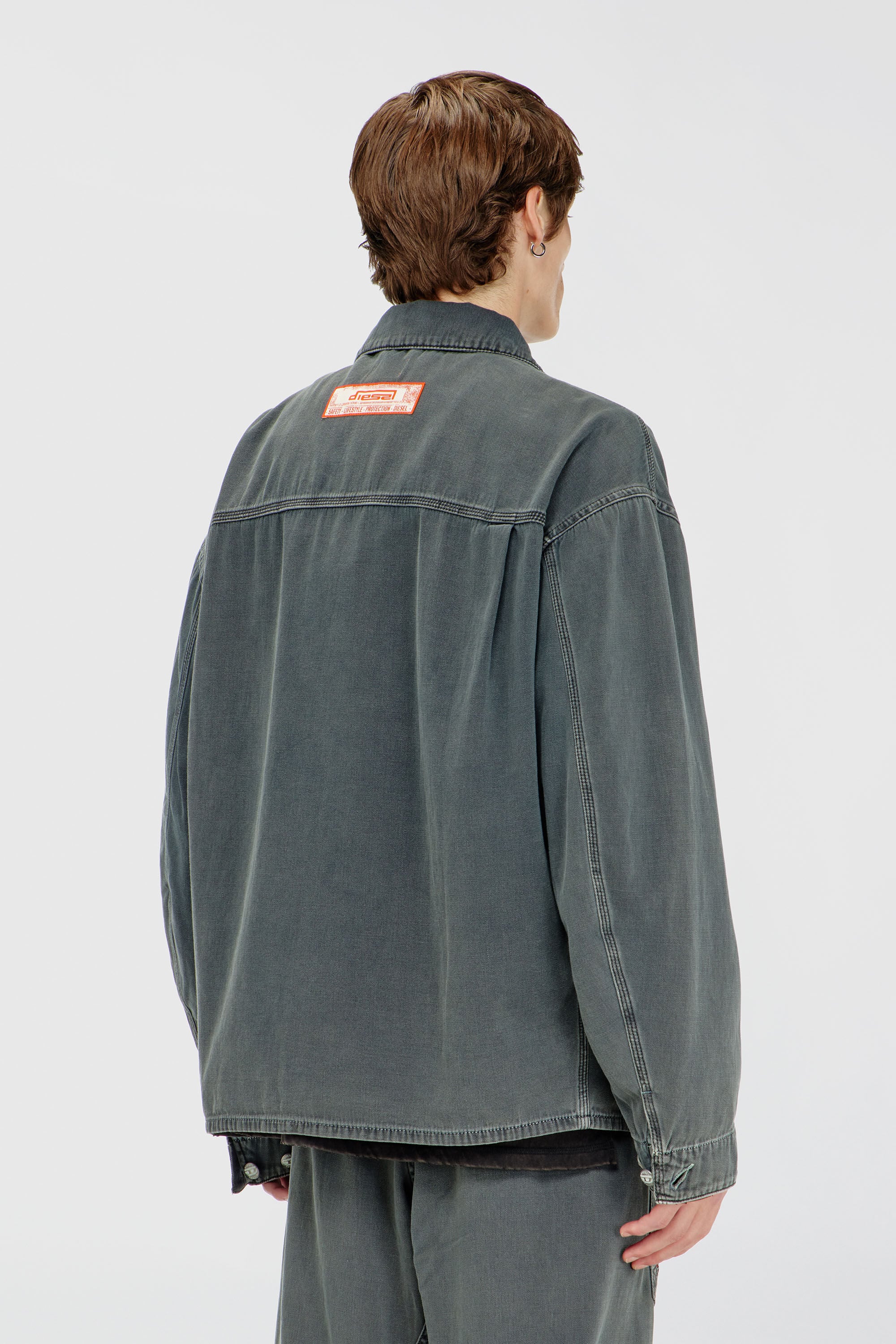 Diesel - D-STACK-U, Unisex Utility-Jacke aus farbigem denim in Grau - 4
