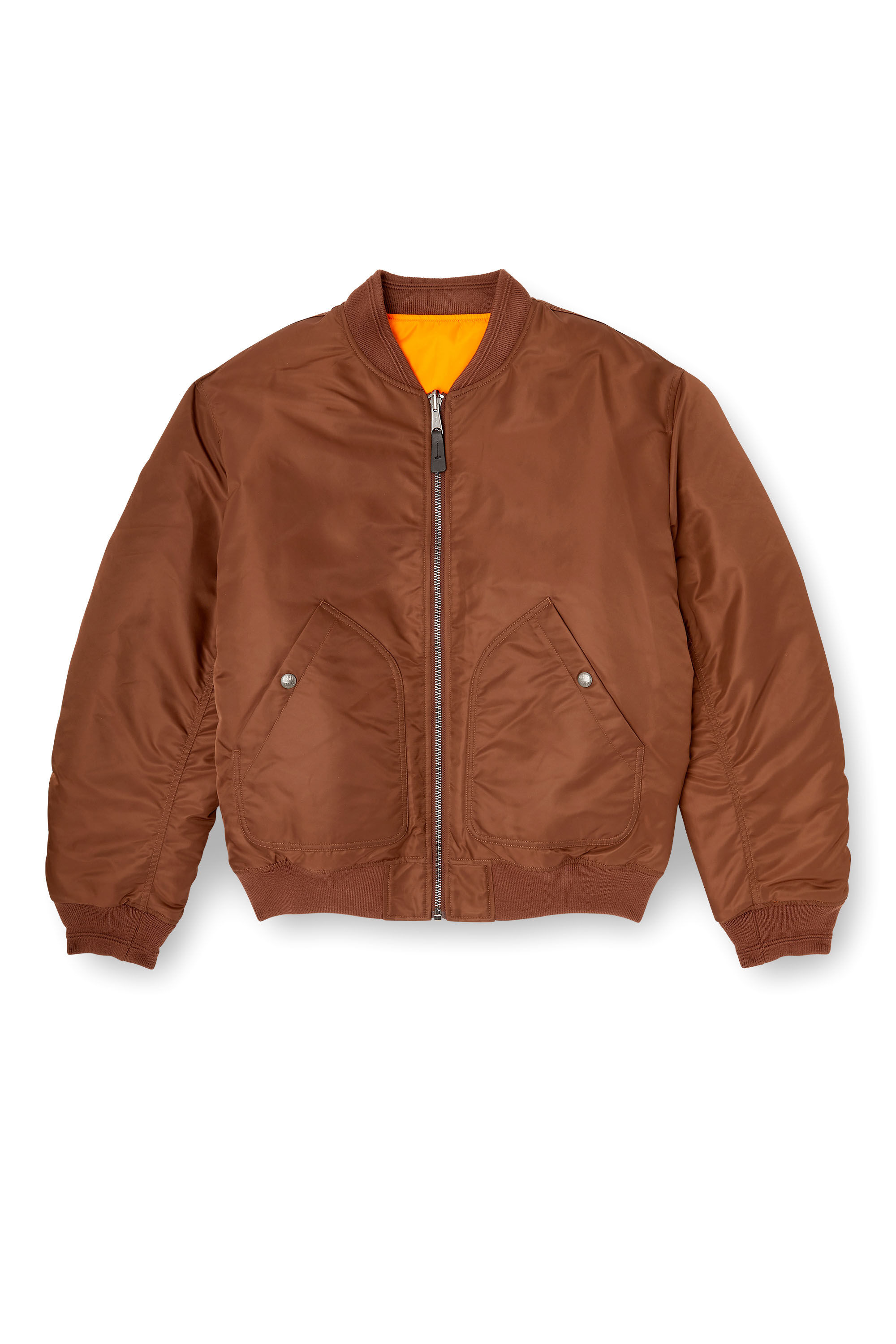 Diesel - J-HELD, Herren Bomberjacke aus gefüttertem Nylon mit Oval D in Braun - 2