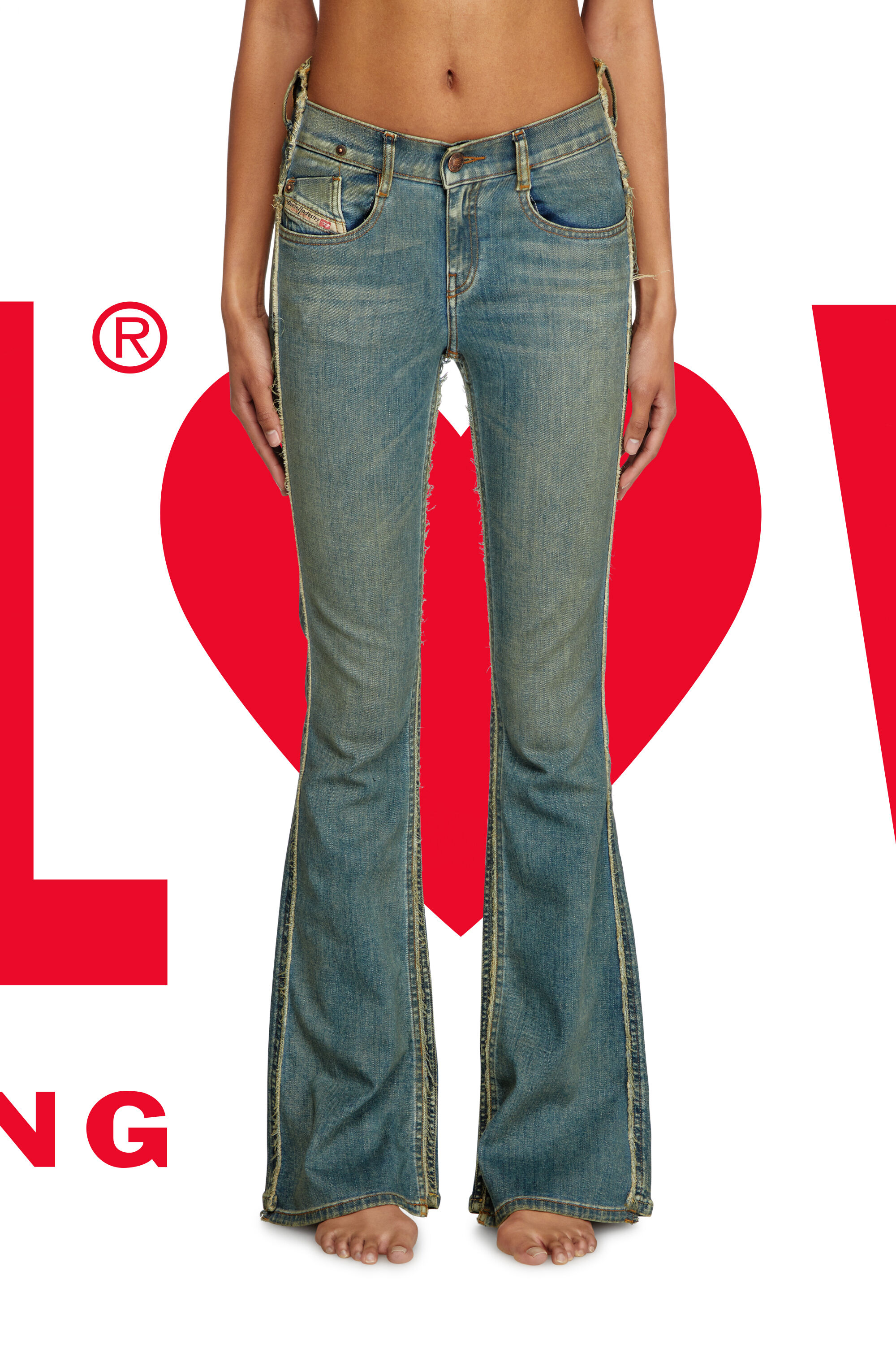 Diesel - Damen Regular Jeans Dieseloves 01 09N01, Dunkelblau - 3