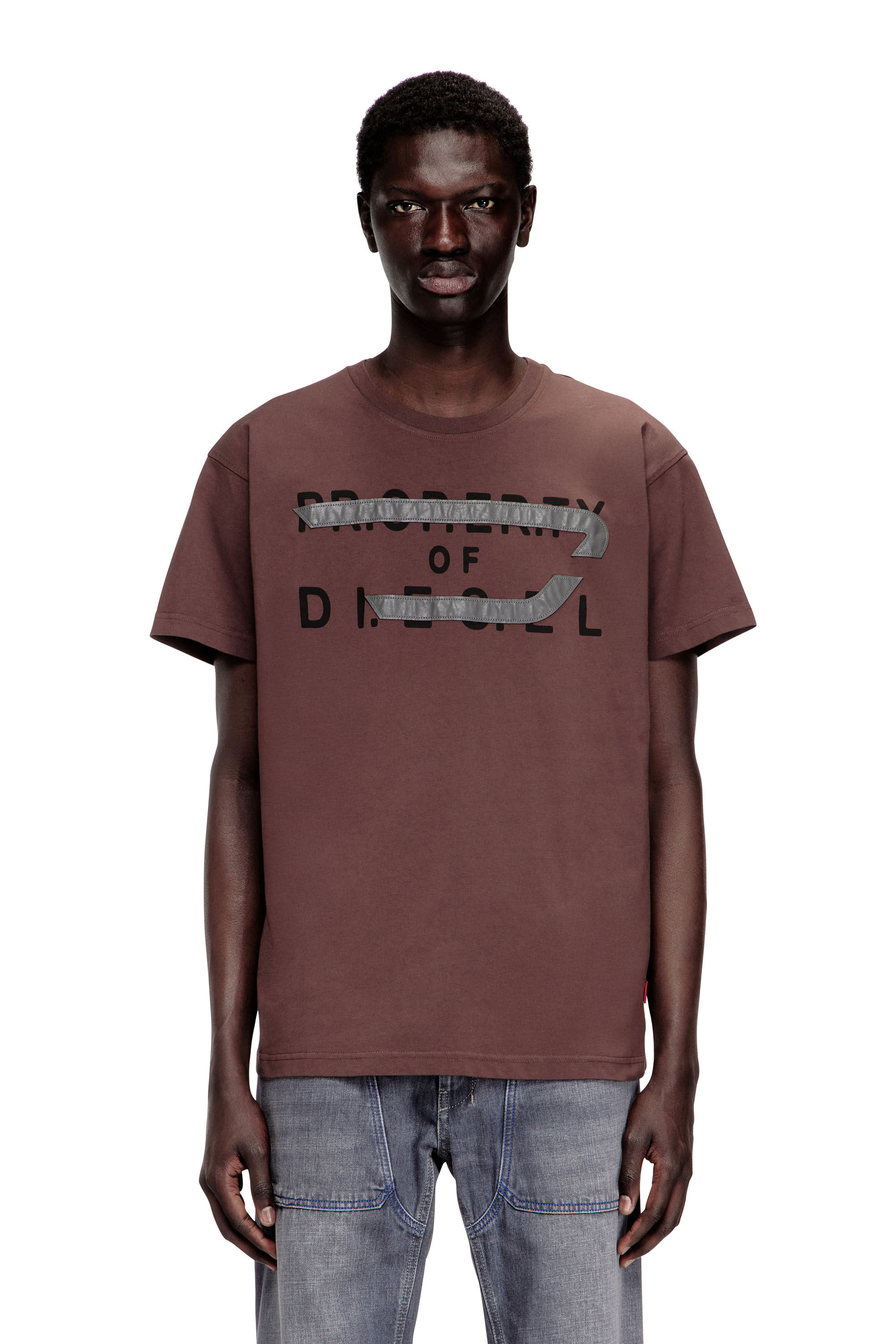 Diesel - T-NORM-V11, Herren Regul&auml;res T-Shirt mit D-Applikation in null - 3