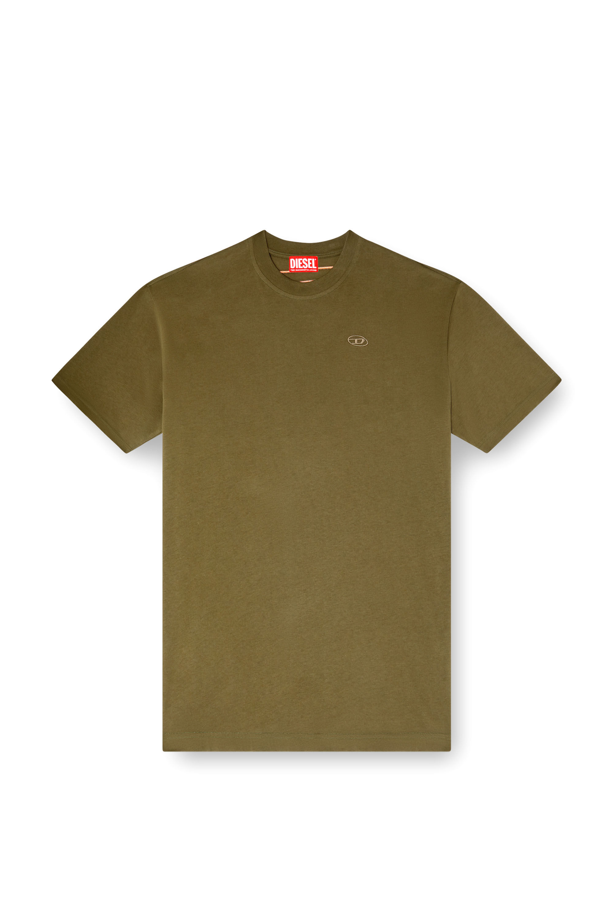 Diesel - T-BOGGY-MEGOVAL-D, Herren T-Shirt mit großer Oval D-Stickerei in Grün - 2