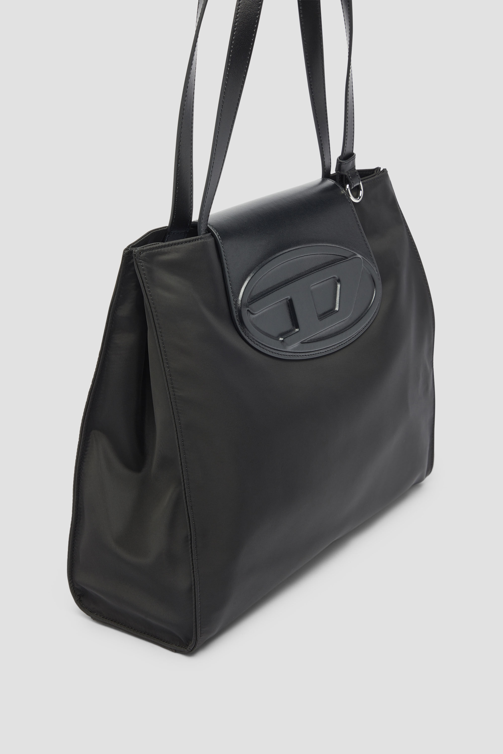 Diesel - 1DR TOTE E/W, Unisex 1DR - Einkaufstasche aus nylon mit lederklappe in Schwarz - 5