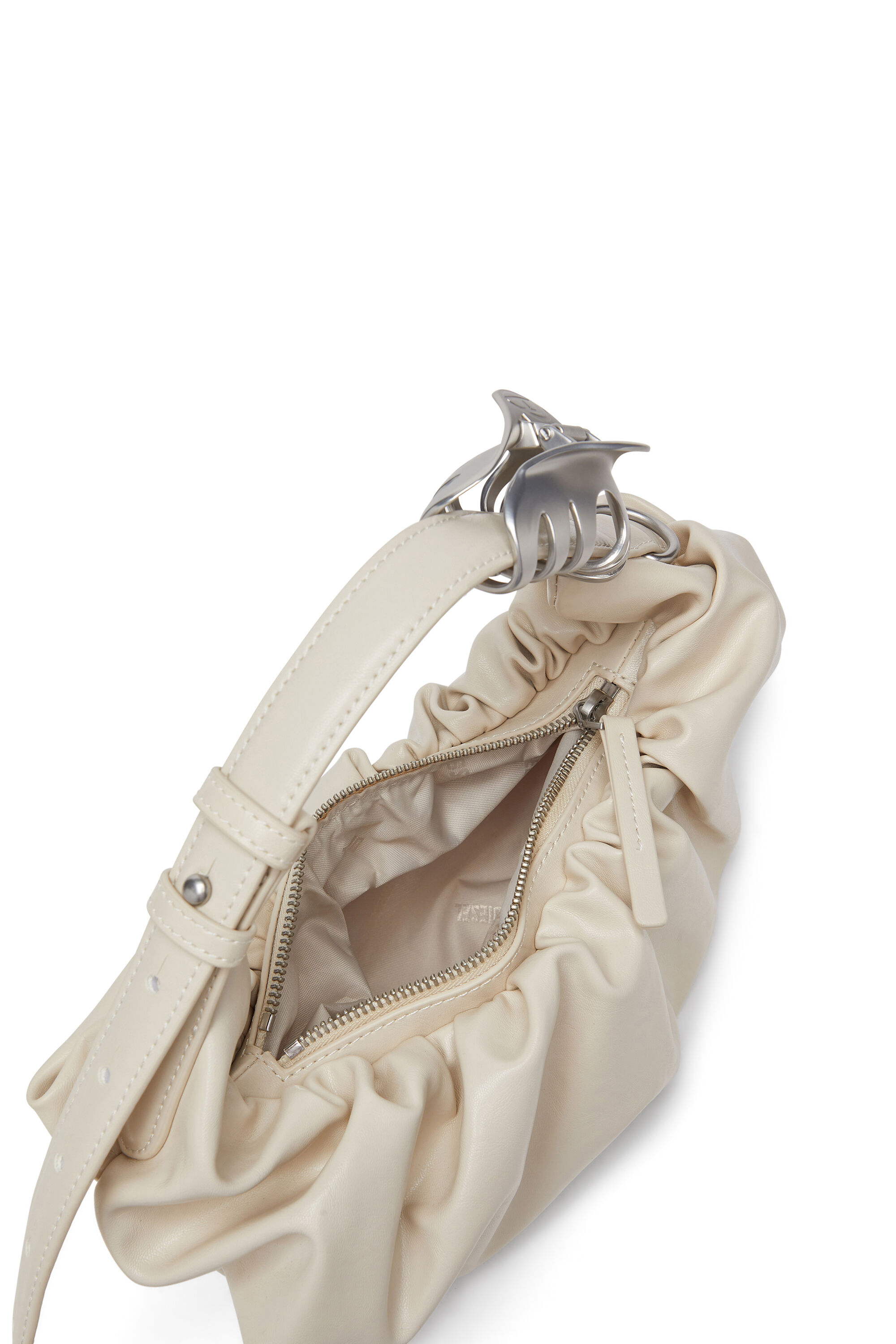 Diesel - GRAB-D HOBO S, Damen Grab-D-Small Hobo-Tasche mit gerafftem Design in Wei&szlig; - 3