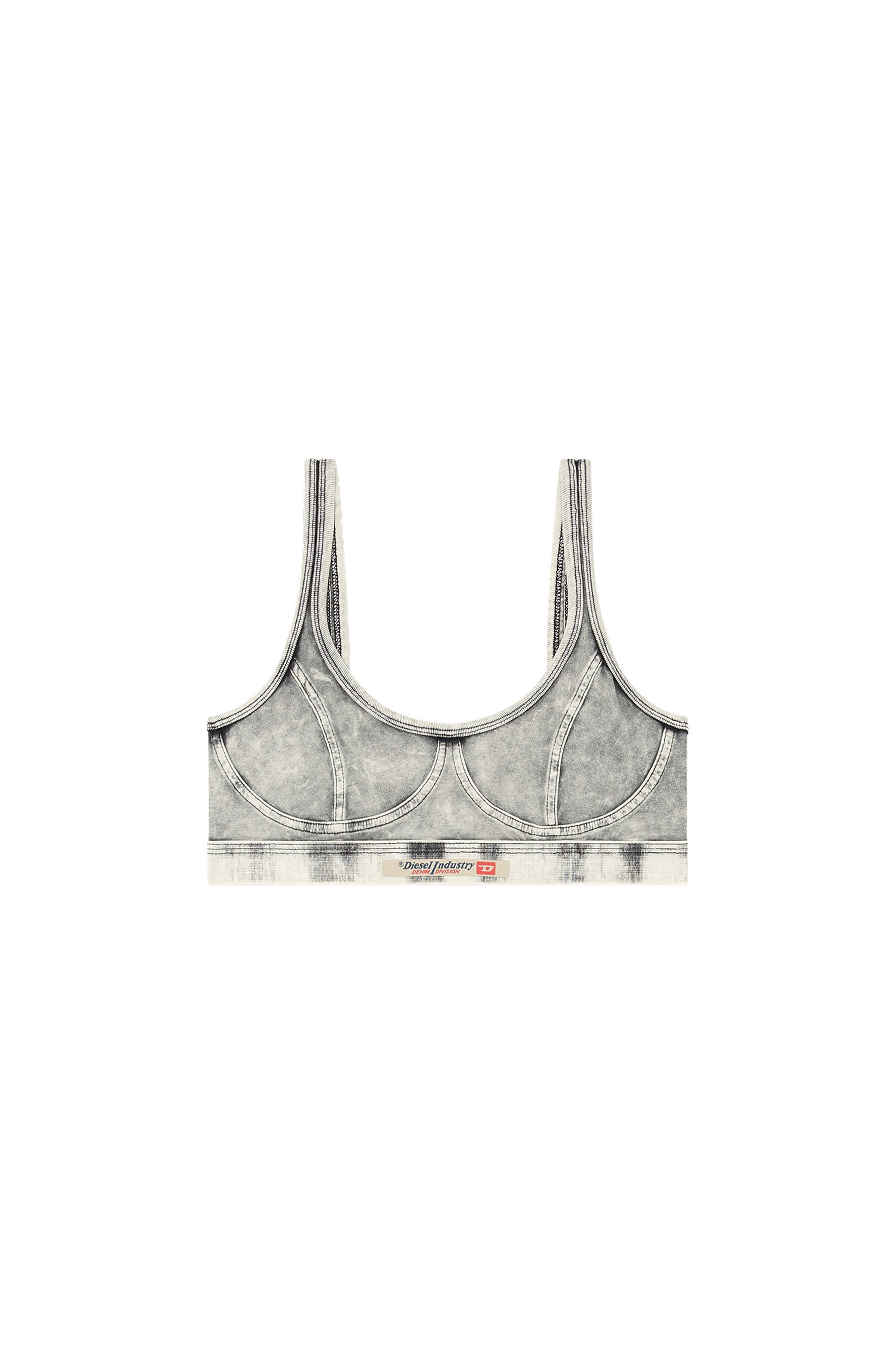 Diesel - KASSIE-DNM, Damen Bralette aus Jersey in Denim-Optik in Grau - 2