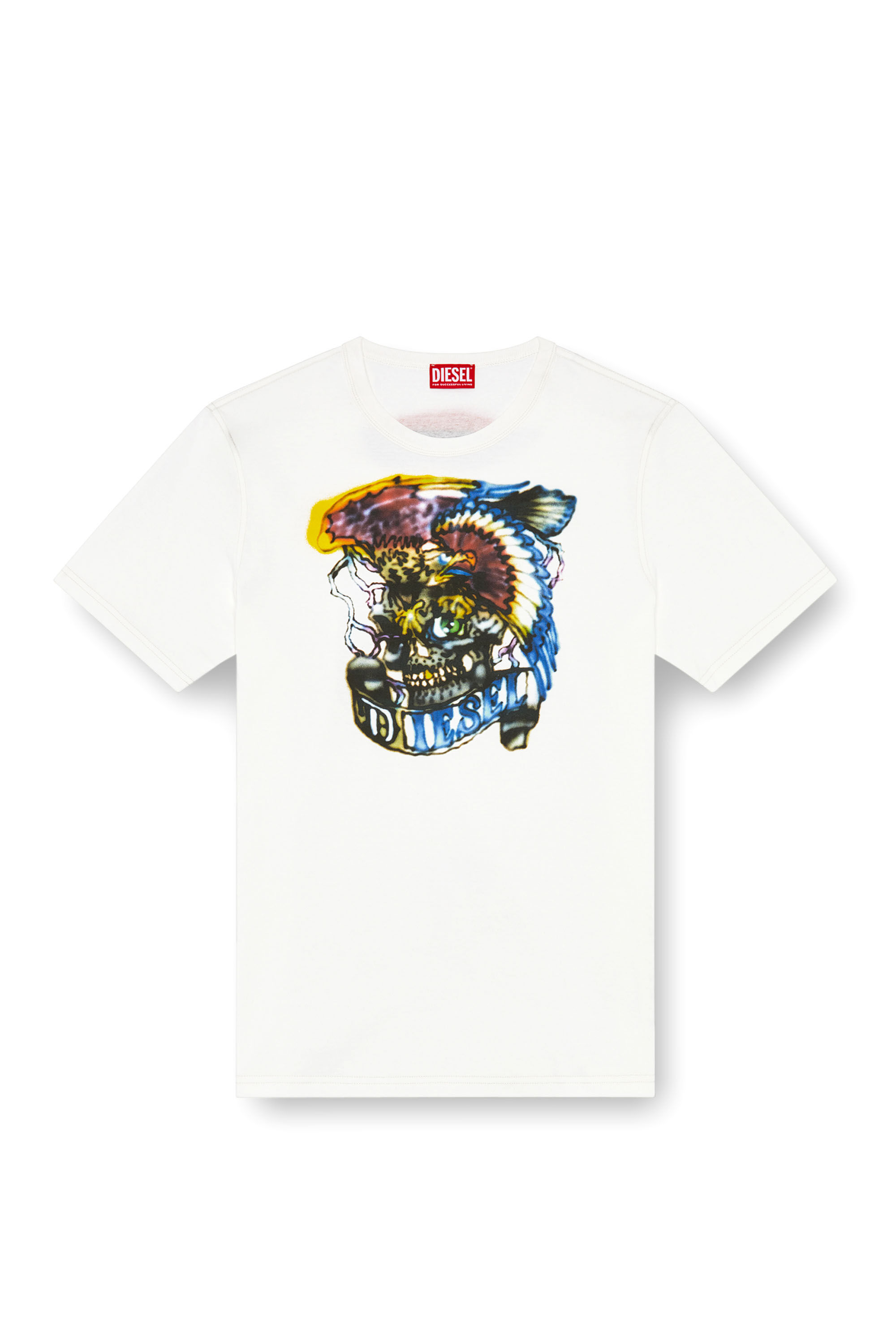 Diesel - T-ADJUST-Q3, Herren T-Shirt mit Tattoo-inspirierten Prints in Wei&szlig; - 2