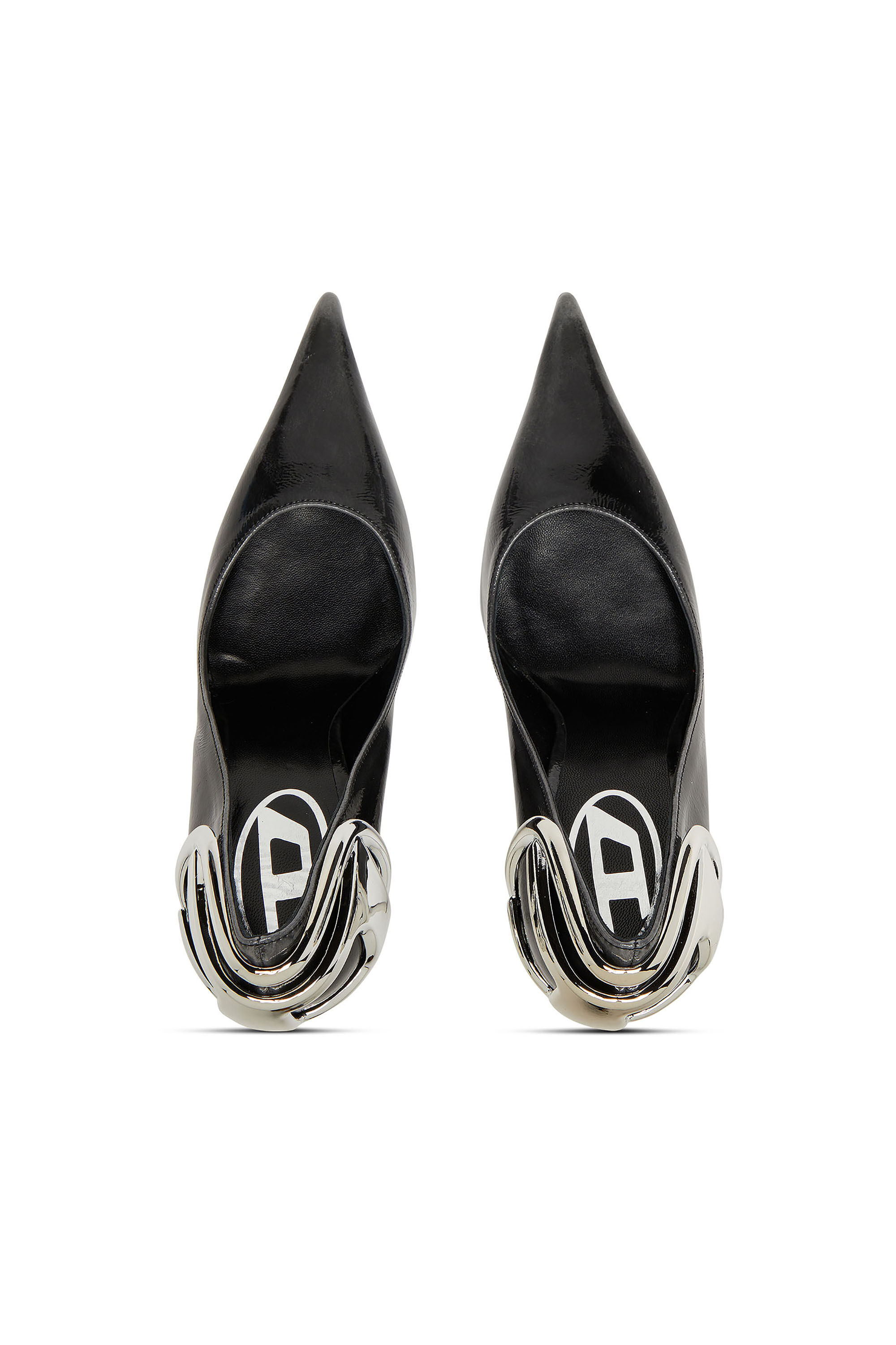 Diesel - D-TEN&HALF P, Damen Pumps aus Pull up-Lackleder in Schwarz - 4