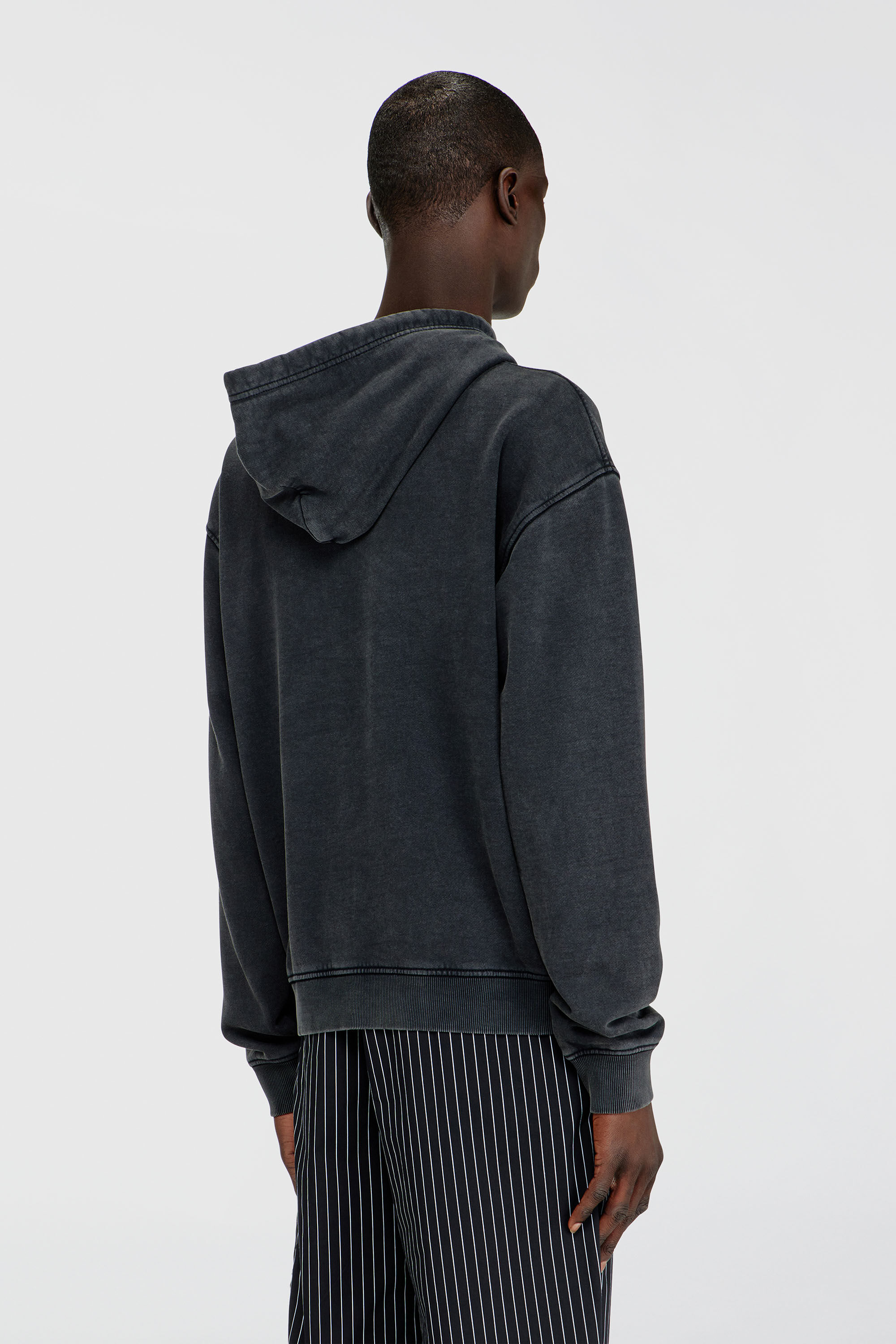 Diesel - S-NORM-HOOD-AA3, Herren Bedrucktes Hoodie mit Strasssteinen in Dunkelgrau - 4