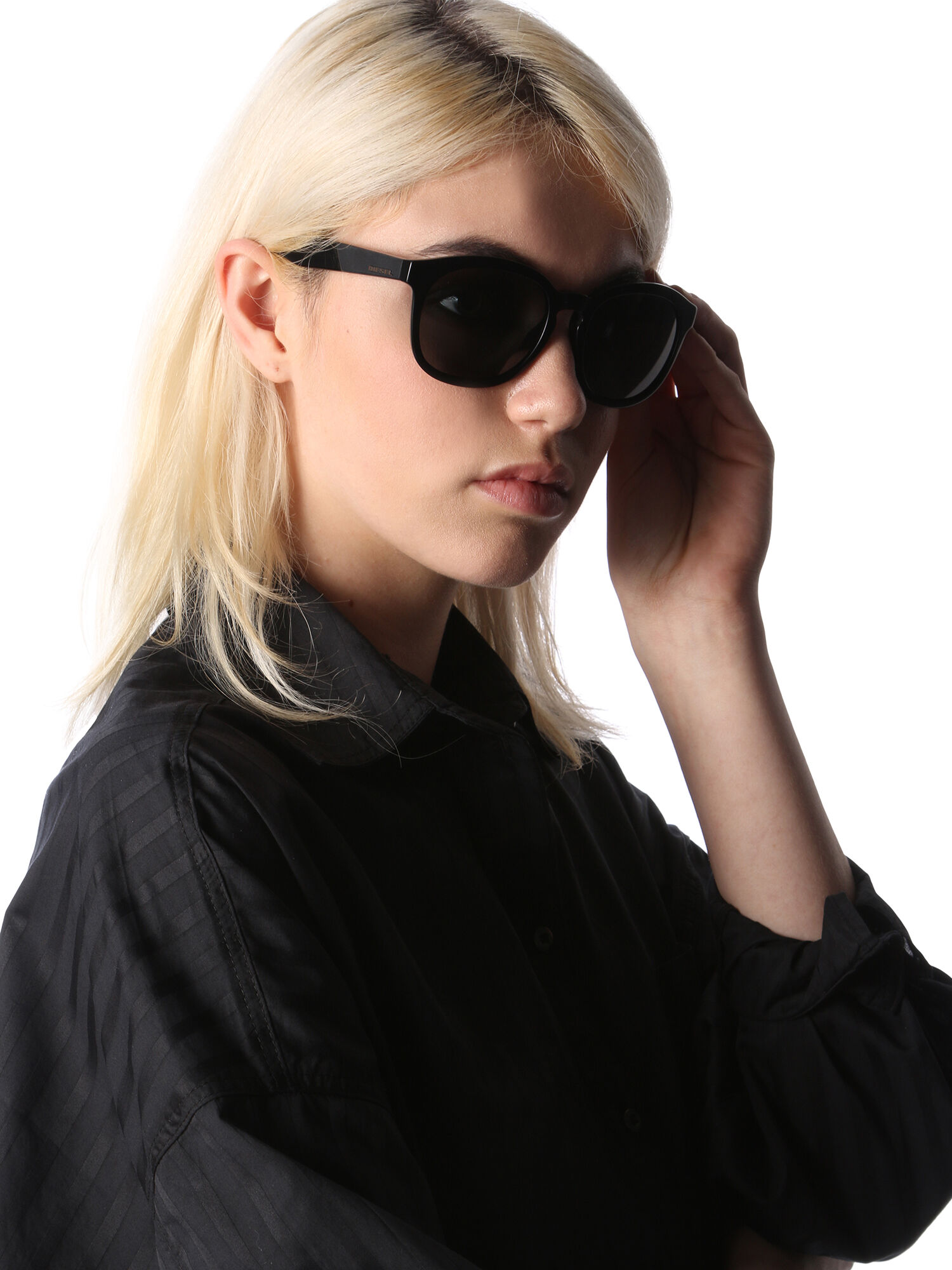 Diesel - DM0190, Damen Sonnenbrille mit glänzendem und mattem Finish in Schwarz - 4
