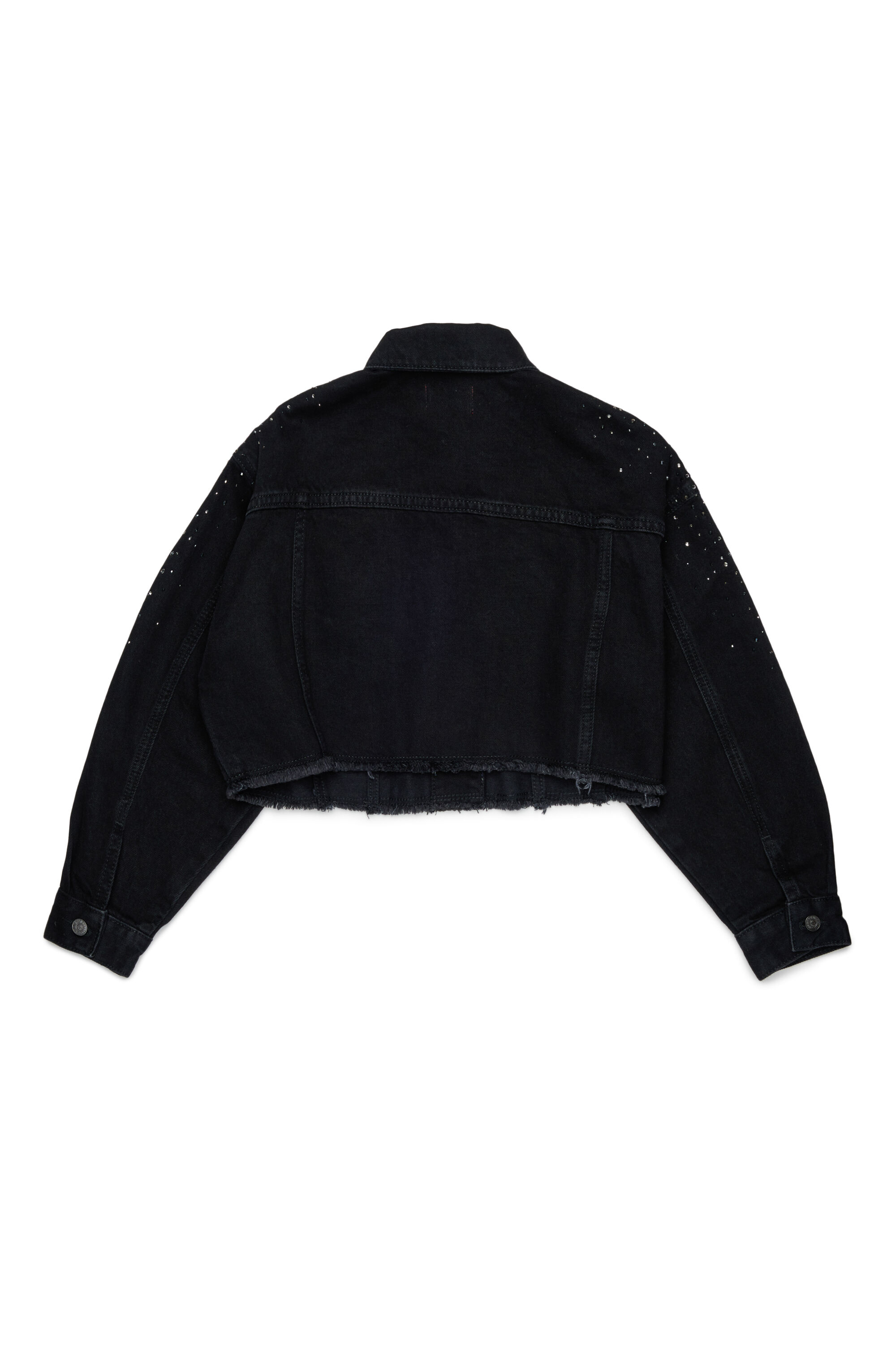 Diesel - JILBY, Damen Cropped verzierte Truckerjacke in Schwarz/Dunkelgrau - 2