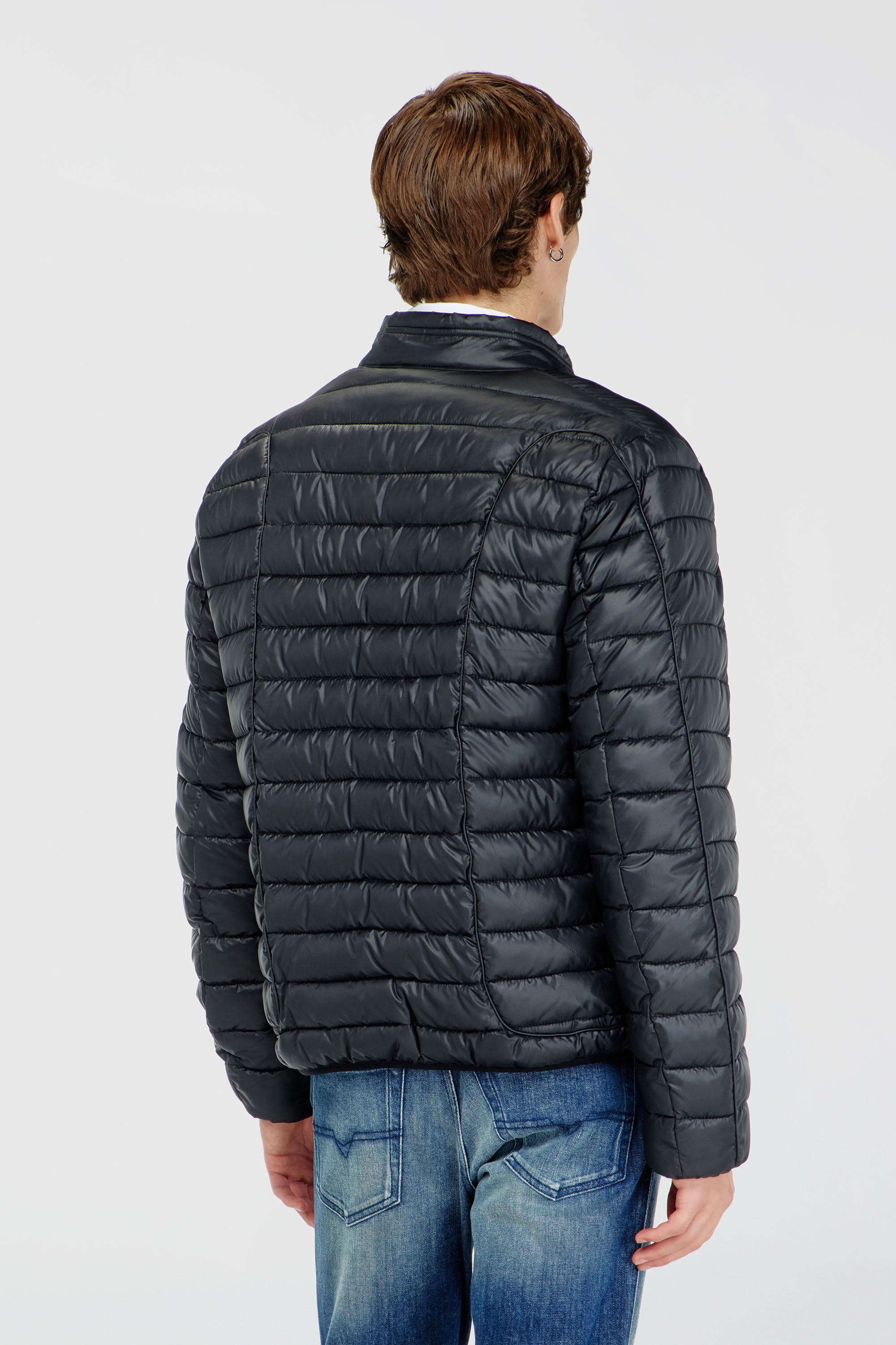 Diesel - W-PILOT-WRD, Herren Biker-inspirierte Steppjacke mit tonalen Paspeln in Schwarz - 4