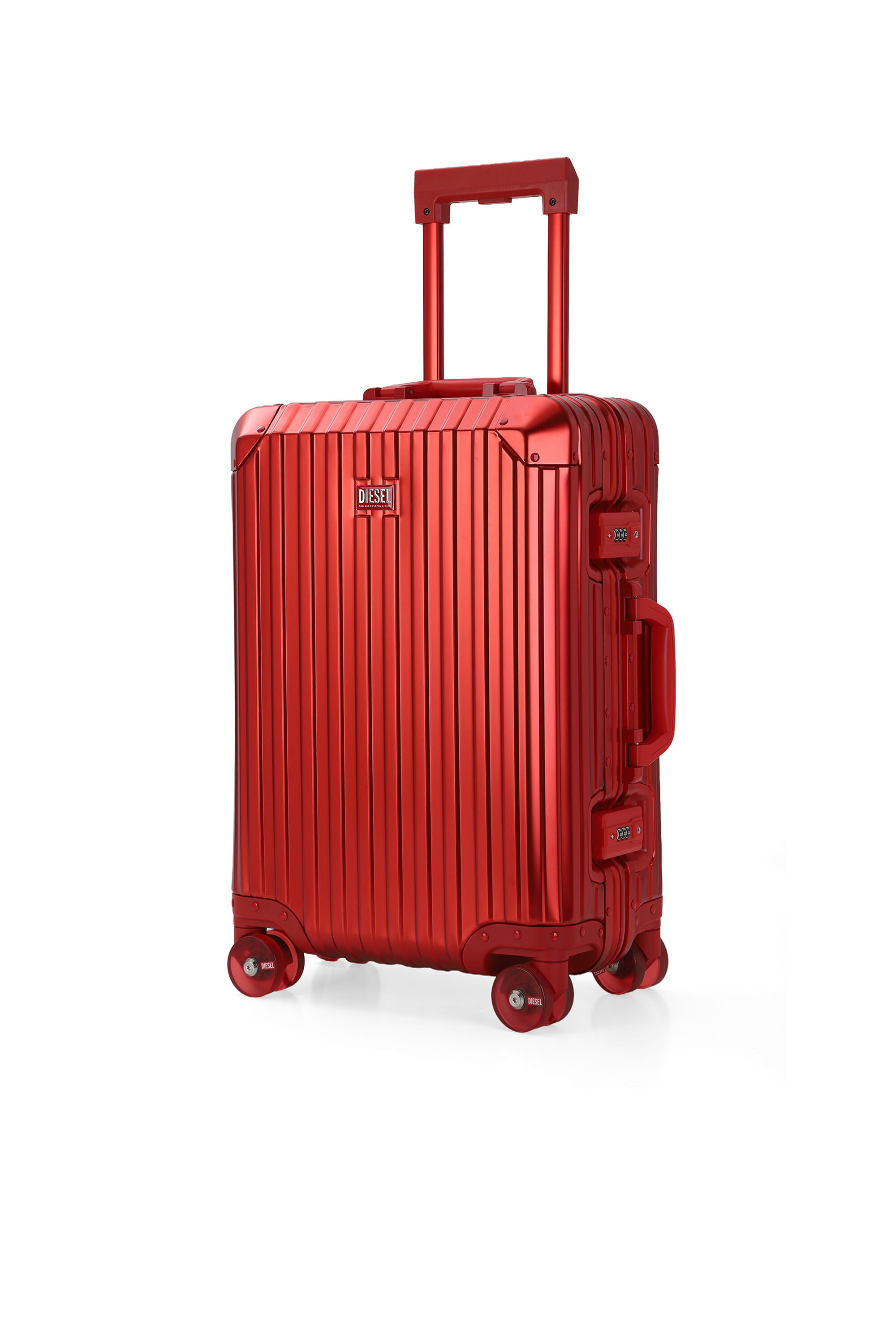 Diesel - DIESEL ALUMINUM TROLLEY- DSL002, Unisex Koffer aus Aluminium Gr&ouml;&szlig;e S in Rot - 5