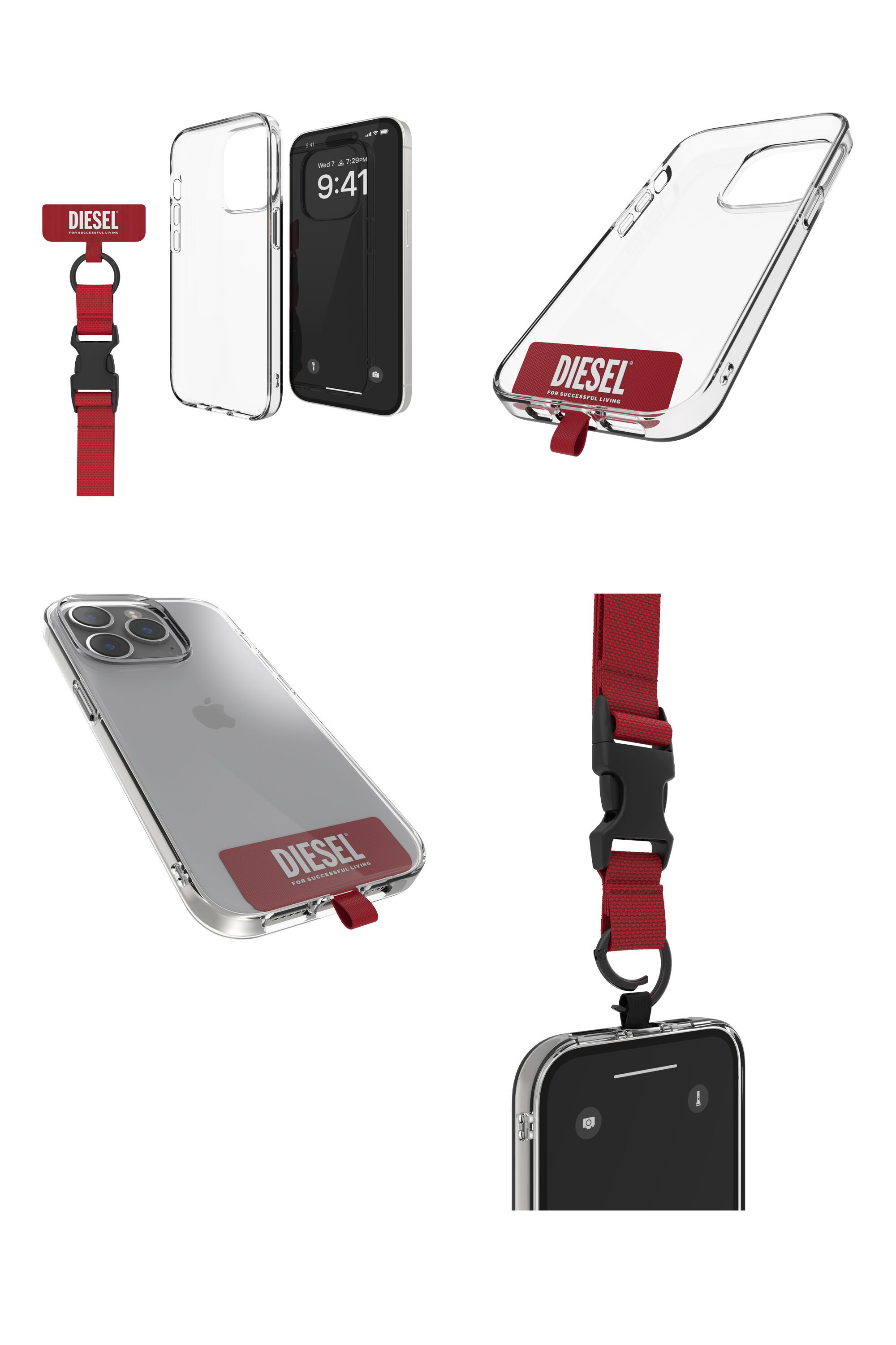 Diesel - 52945 UNIVERSAL NECKLACE, Unisex Schnur Universal für Smartphone in Rot - 2
