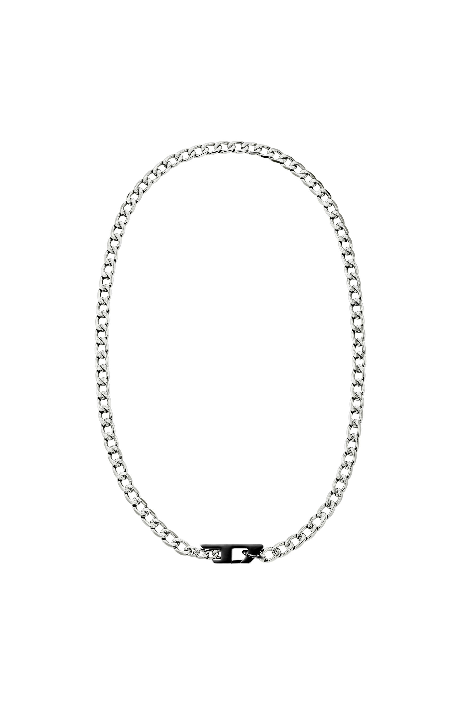 Diesel - DX1636931 JEWELLERY, Unisex Halskette aus zweifarbigem Edelstahl in Silber/Schwarz - 1