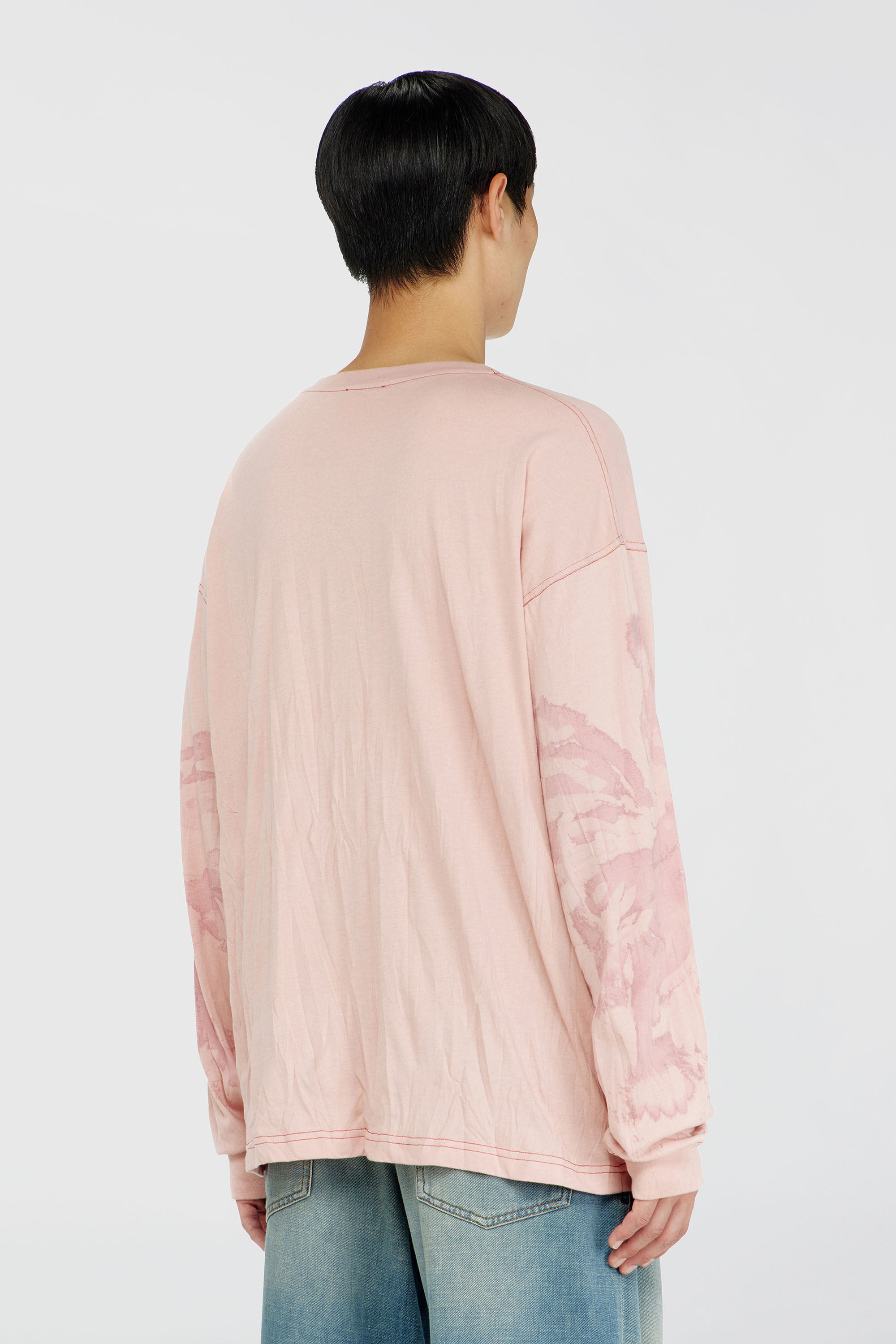 Diesel - T-BOXT-LS-AA4, Herren Locker long sleeve tee mit blotched print in Rosa - 4
