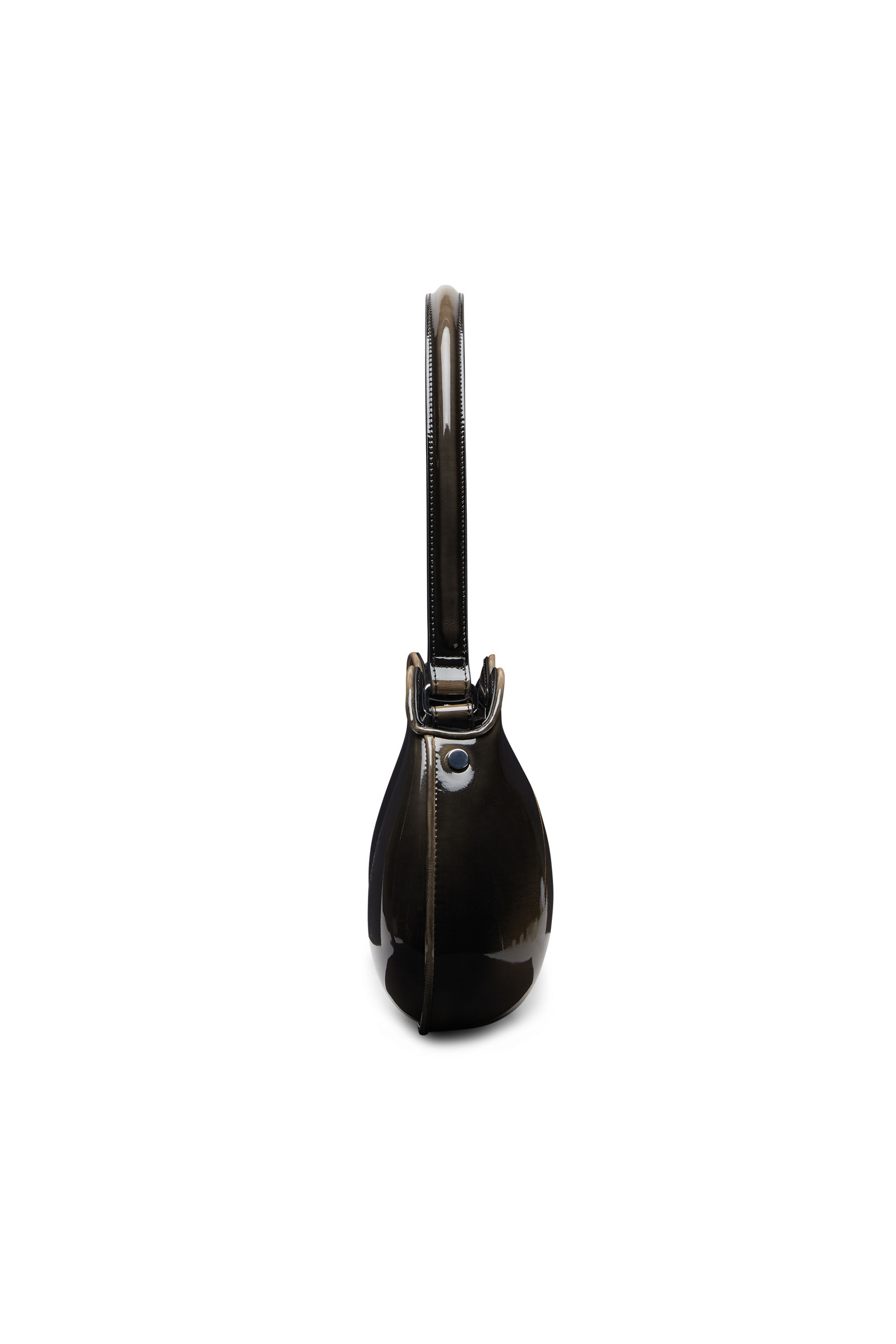 Diesel - DOUBLE-D SHOULDER, Damen Feste Schultertasche mit aus glänzendem Dégradé-PU in Schwarz/Bronze - 4