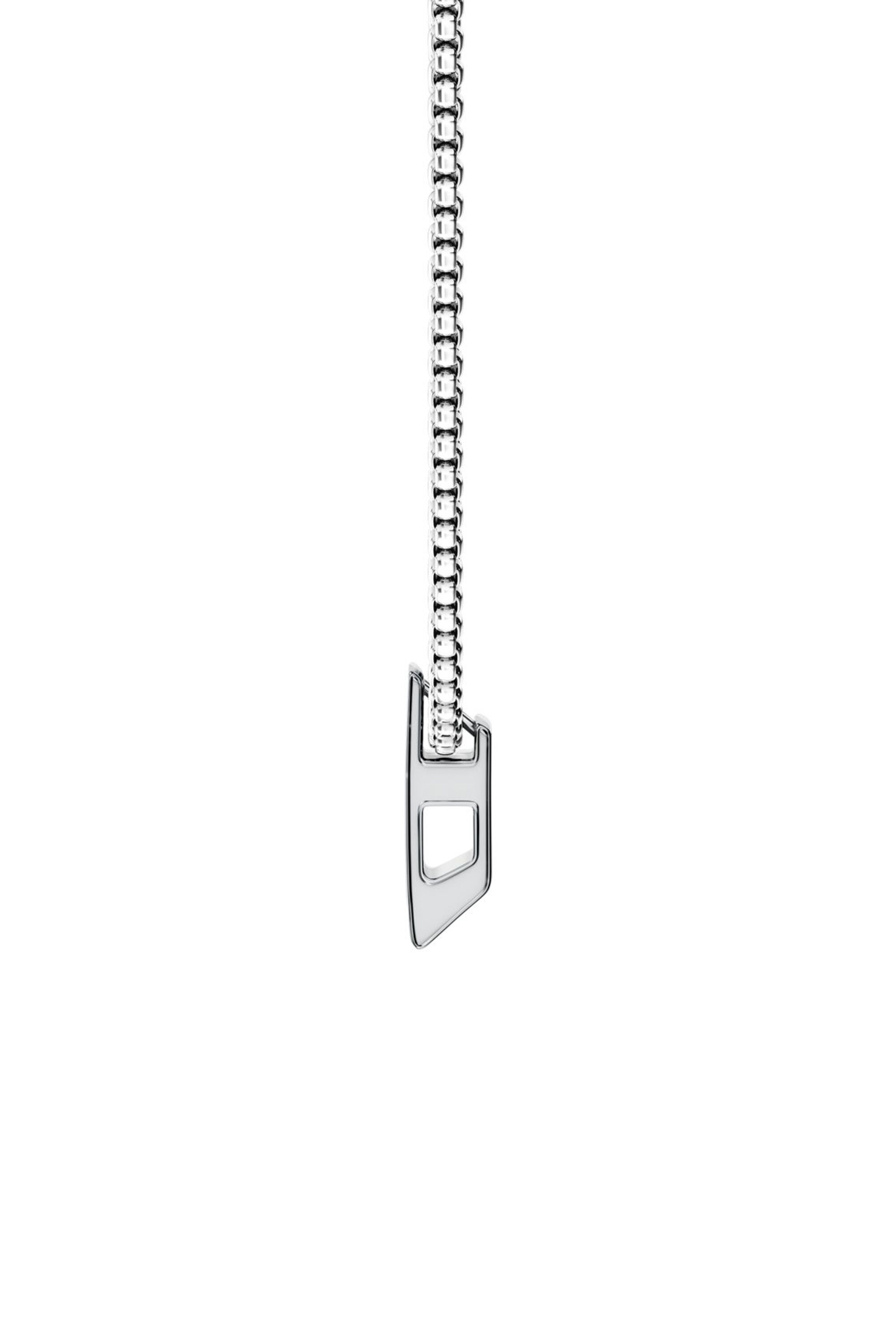 Diesel - DX1689040 JEWELLERY, Unisex Anh&auml;nger-Halskette aus Edelstahl in Silber/Rot - 3